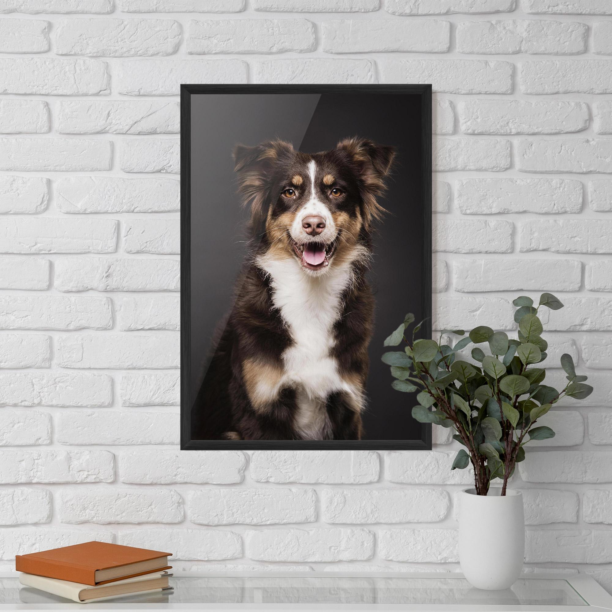 Keretezett Poszter Cute Dog Sitting mockup 5