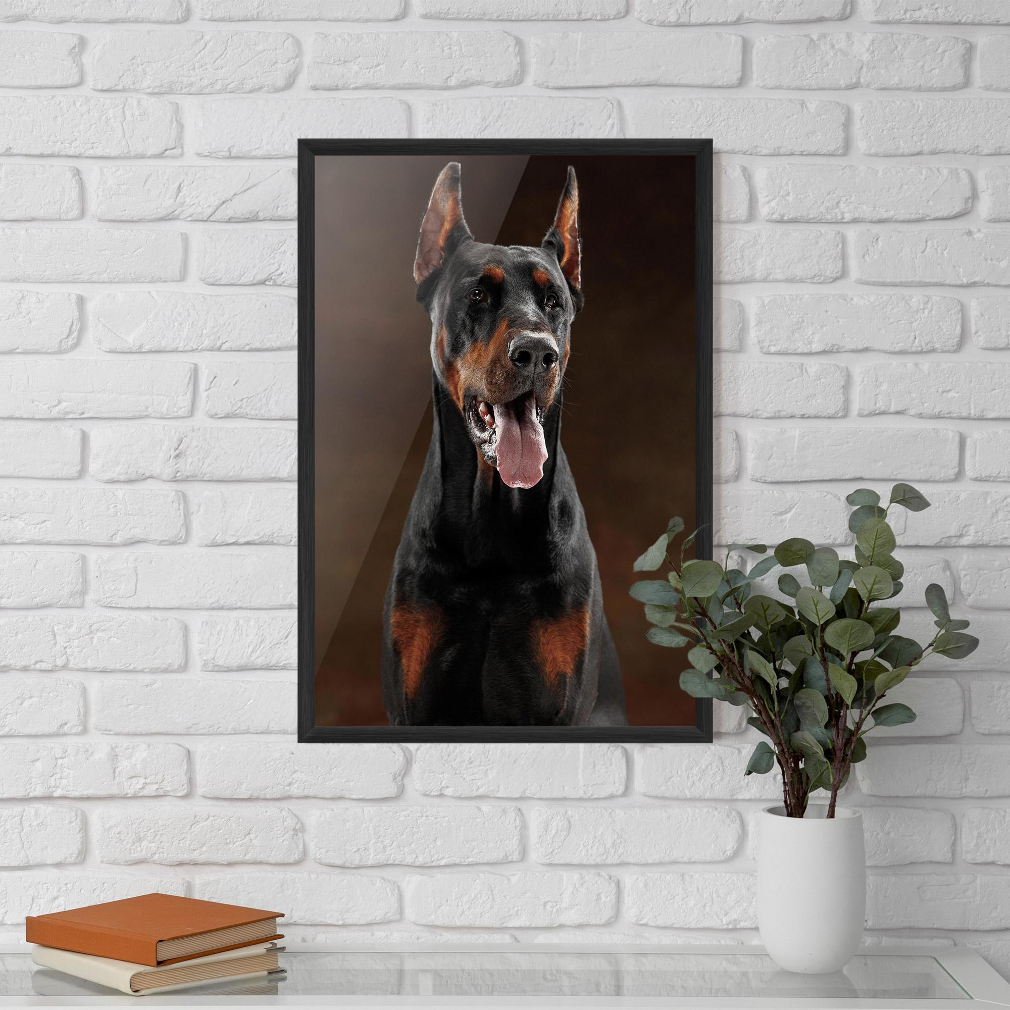 Keretezett Poszter Doberman Looking mockup 5