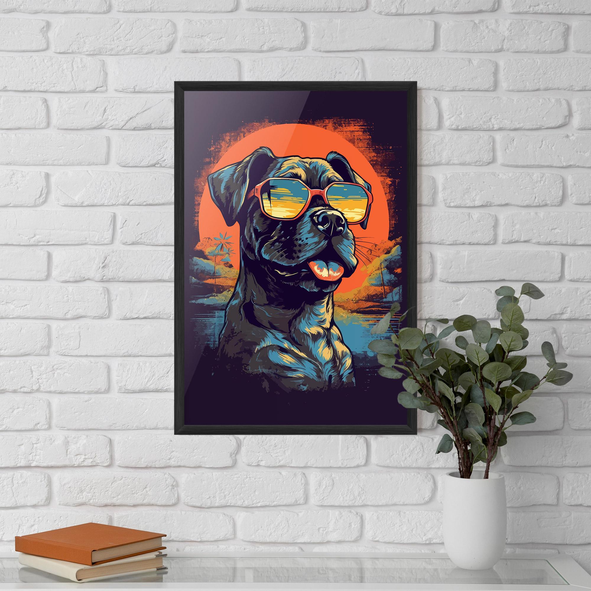 Keretezett Poszter Sunset Dog mockup 5