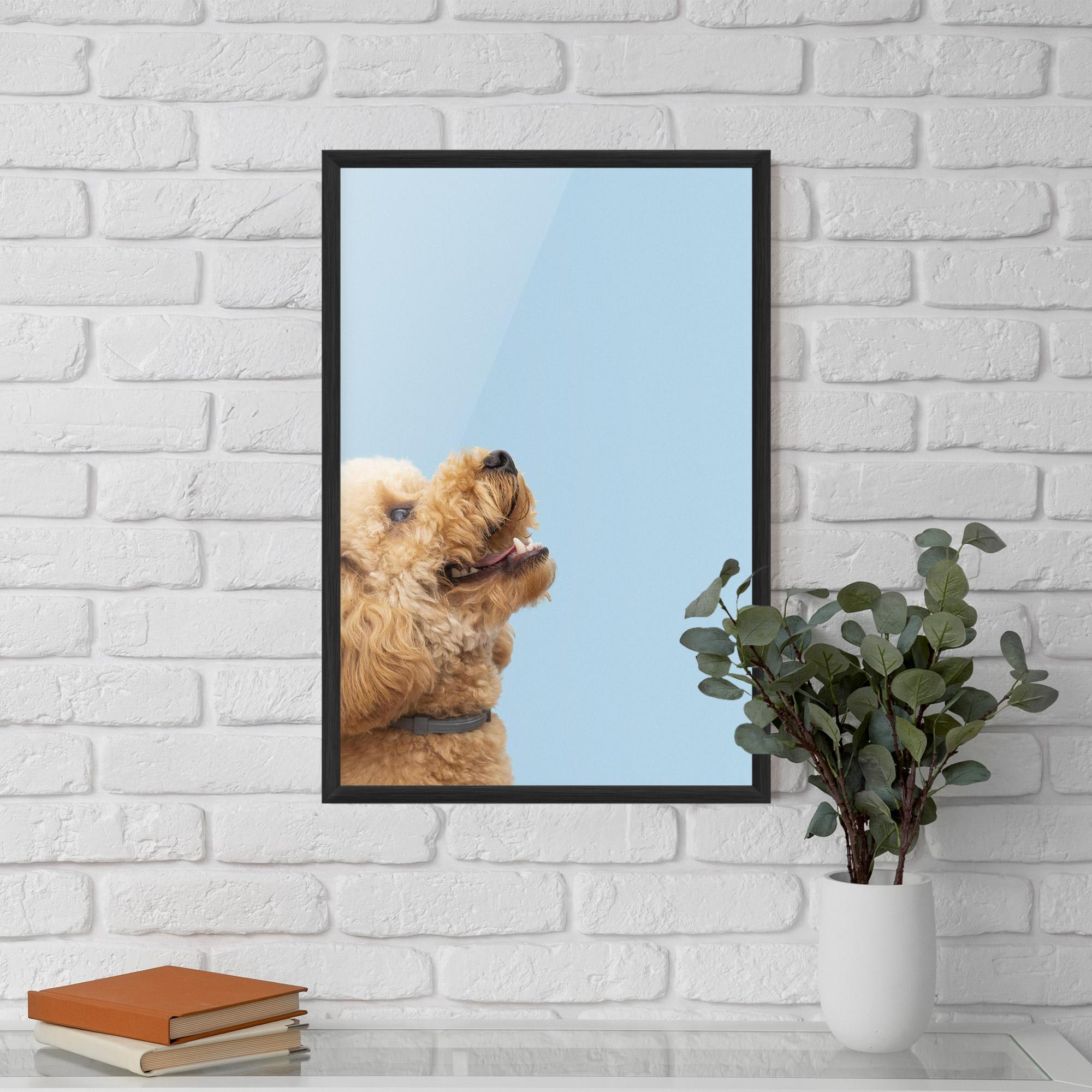 Keretezett Poszter Yellow Cute Dog mockup 5