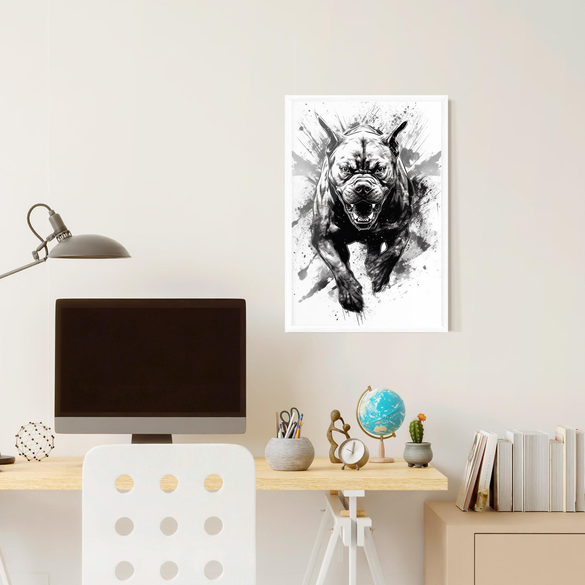 Keretezett Poszter Angry Dog Jump mockup 6
