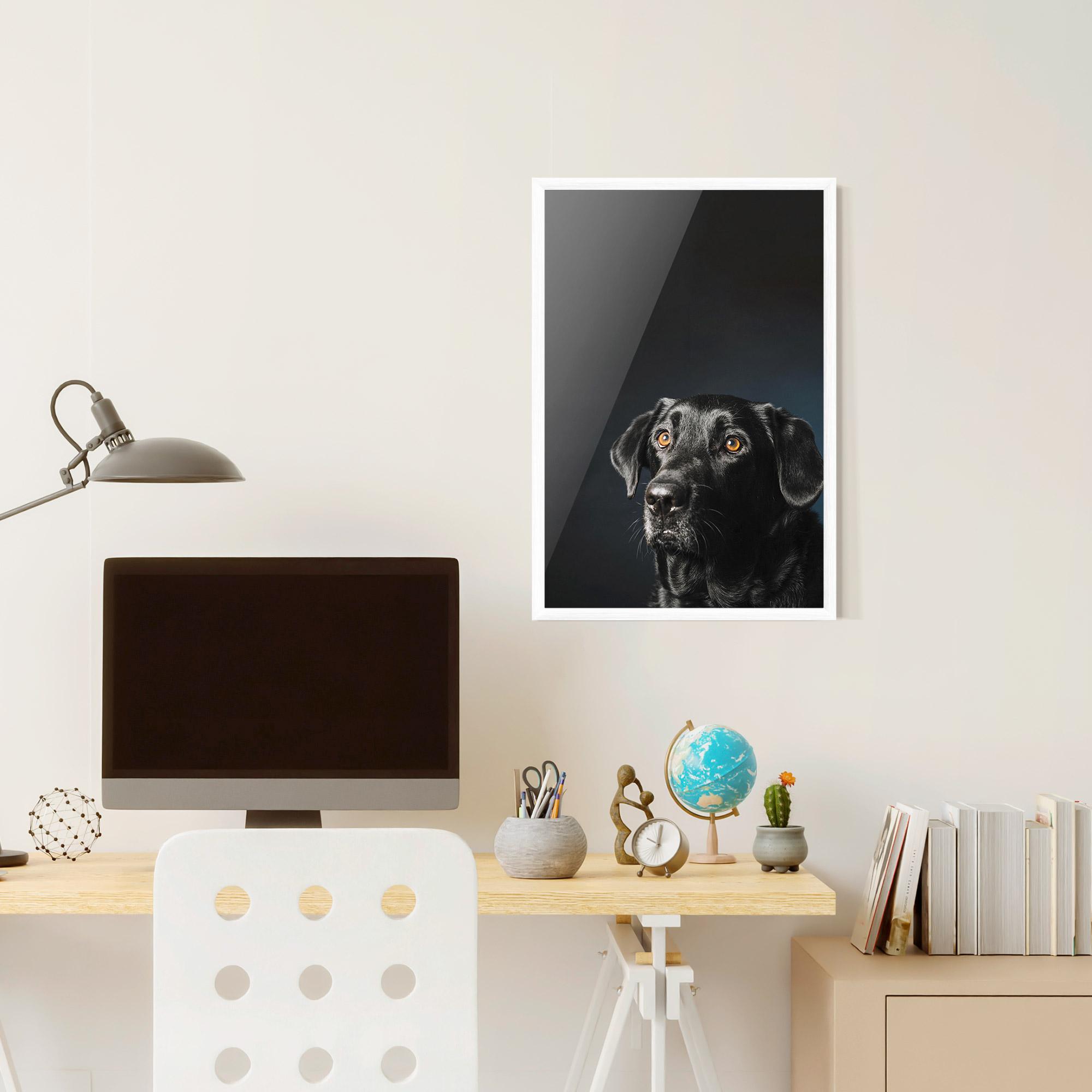 Keretezett Poszter Brown Eyes Dog mockup 6