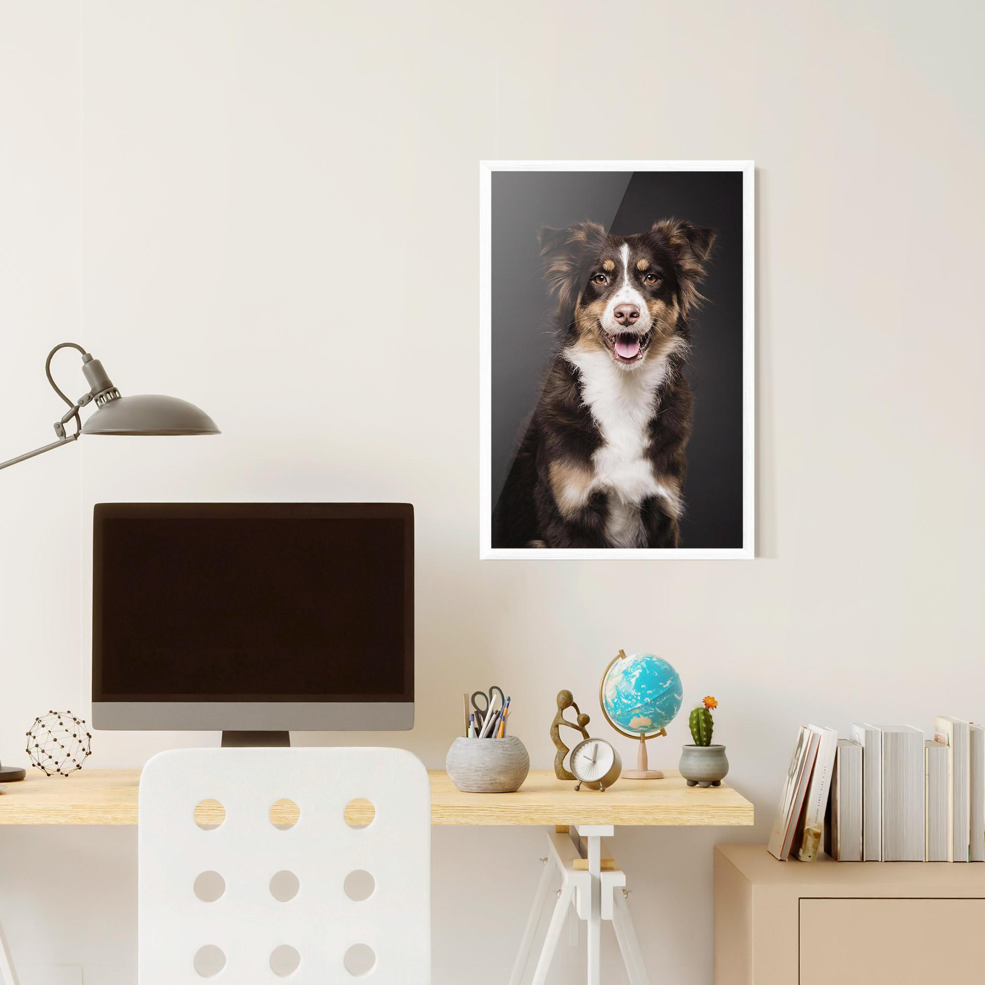Keretezett Poszter Cute Dog Sitting mockup 6