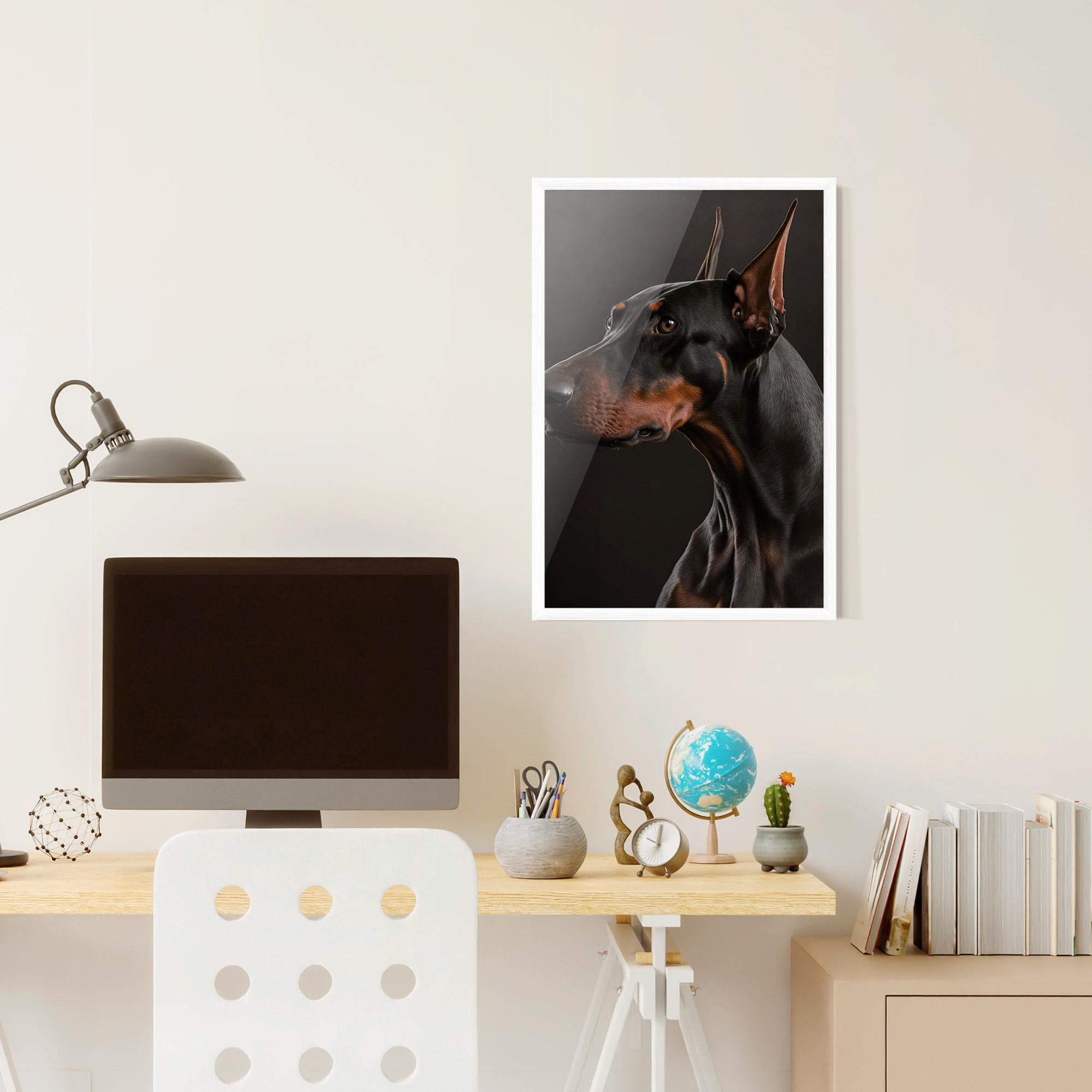 Keretezett Poszter Doberman Dog Portrait mockup 6