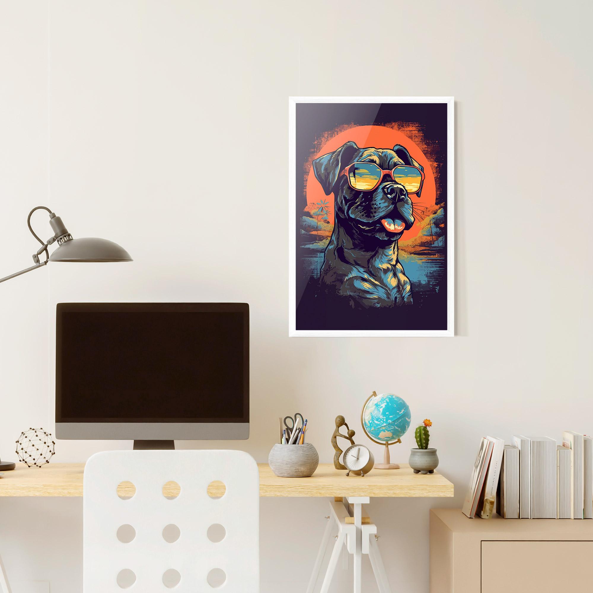 Keretezett Poszter Sunset Dog mockup 6