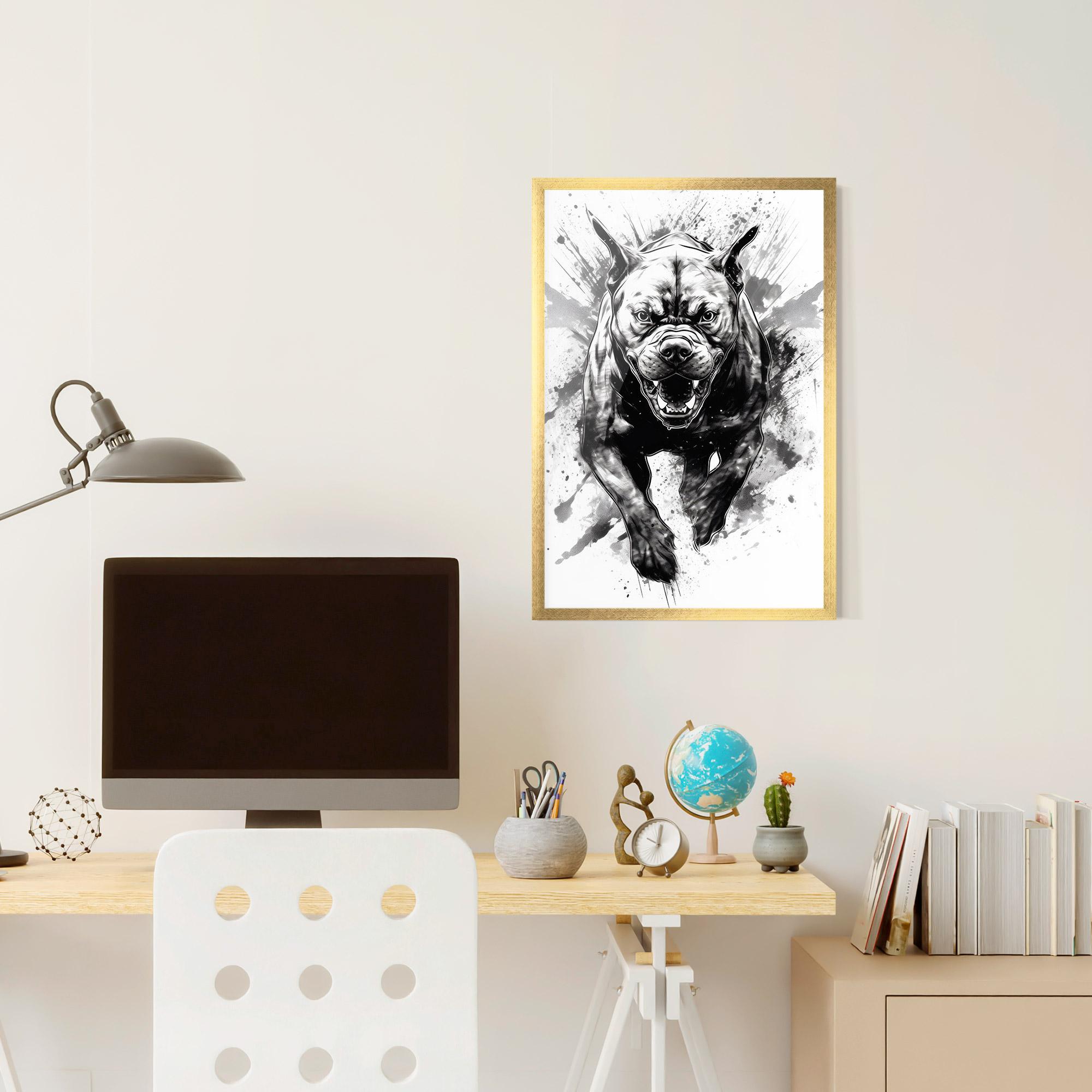 Keretezett Poszter Angry Dog Jump mockup 6