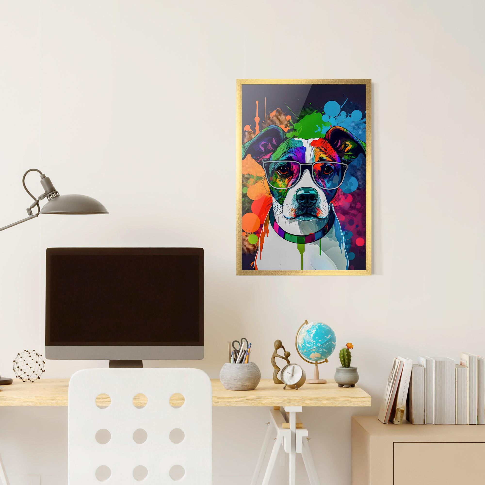 Keretezett Poszter Colorful Dog mockup 6