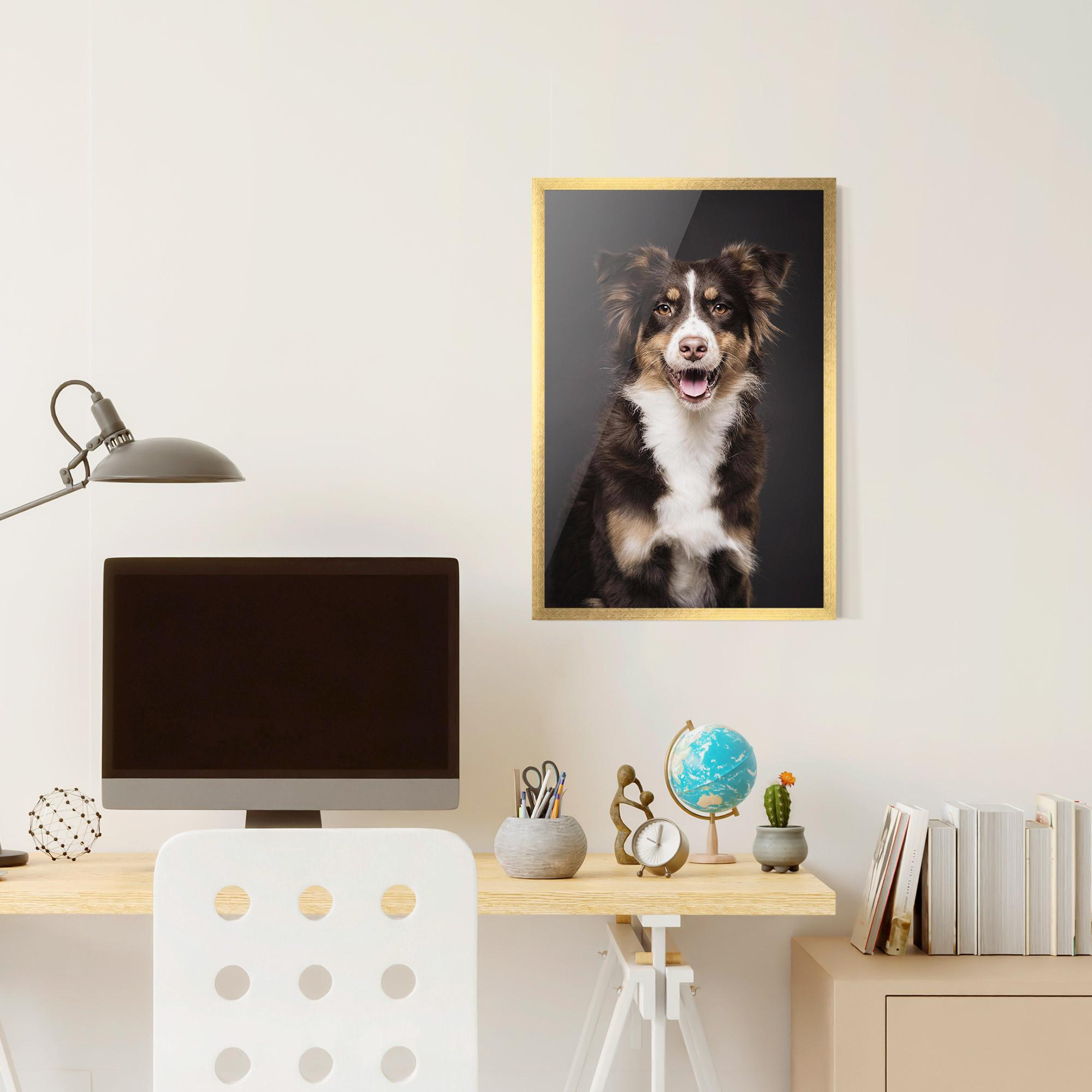 Keretezett Poszter Cute Dog Sitting mockup 6