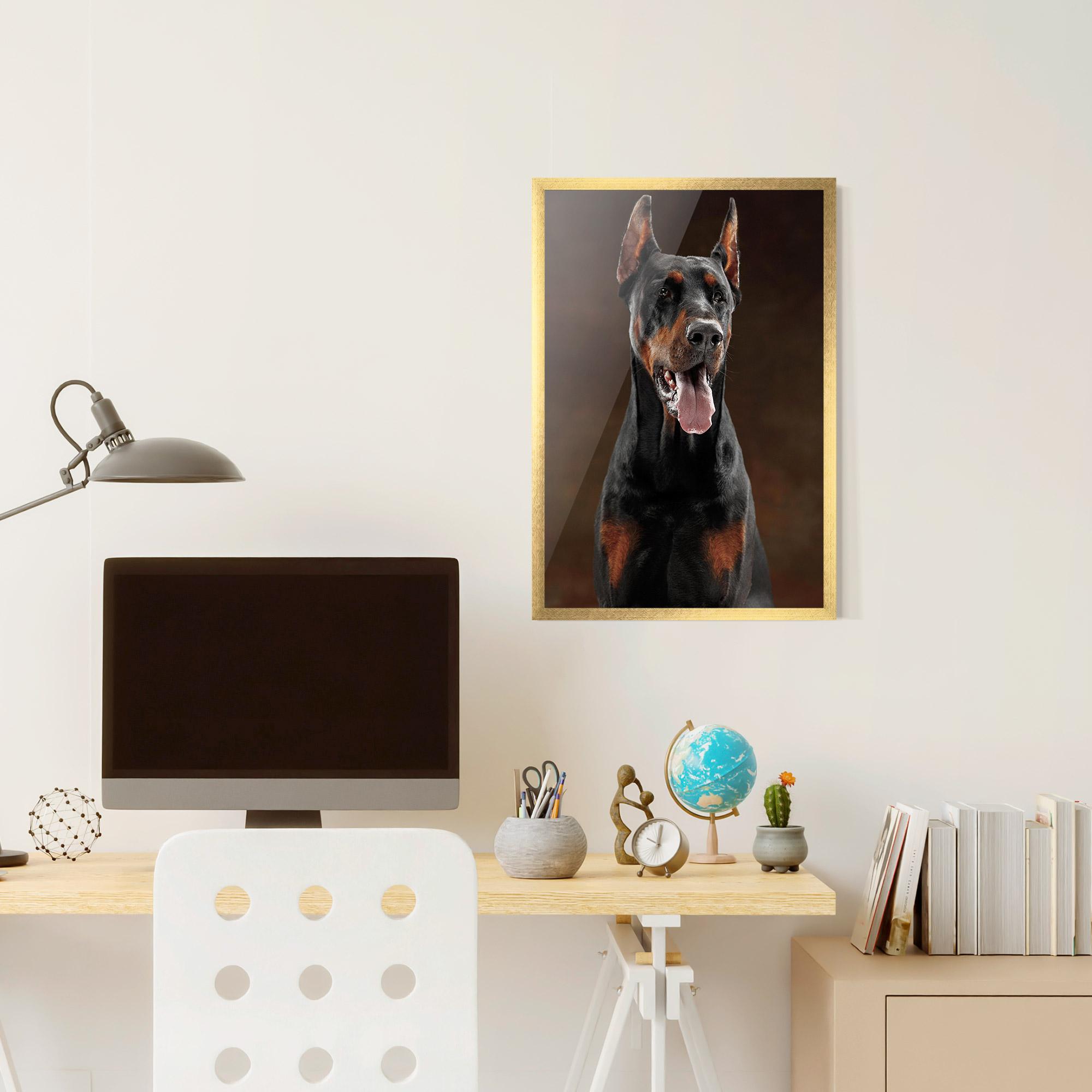 Keretezett Poszter Doberman Looking mockup 6