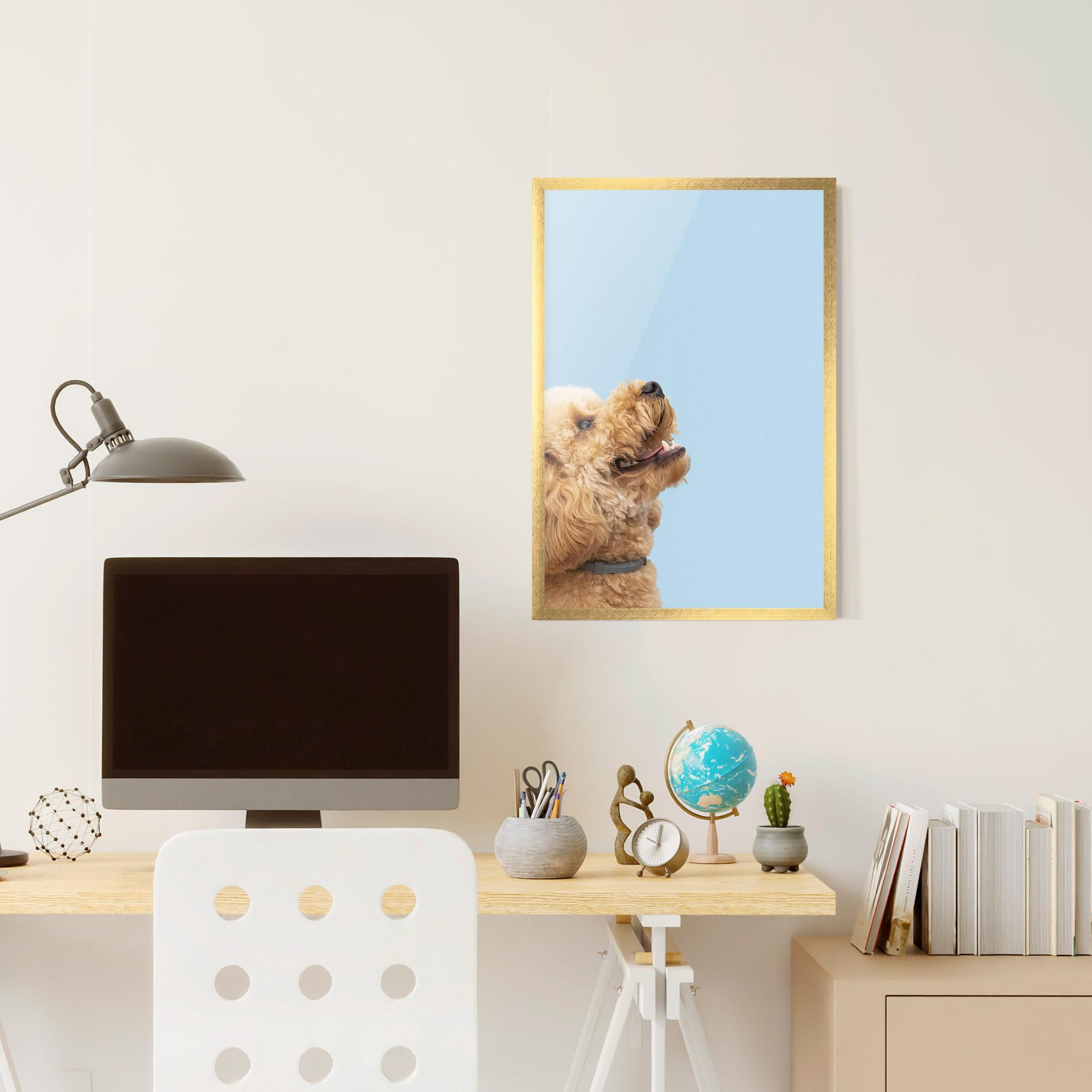 Keretezett Poszter Yellow Cute Dog mockup 6