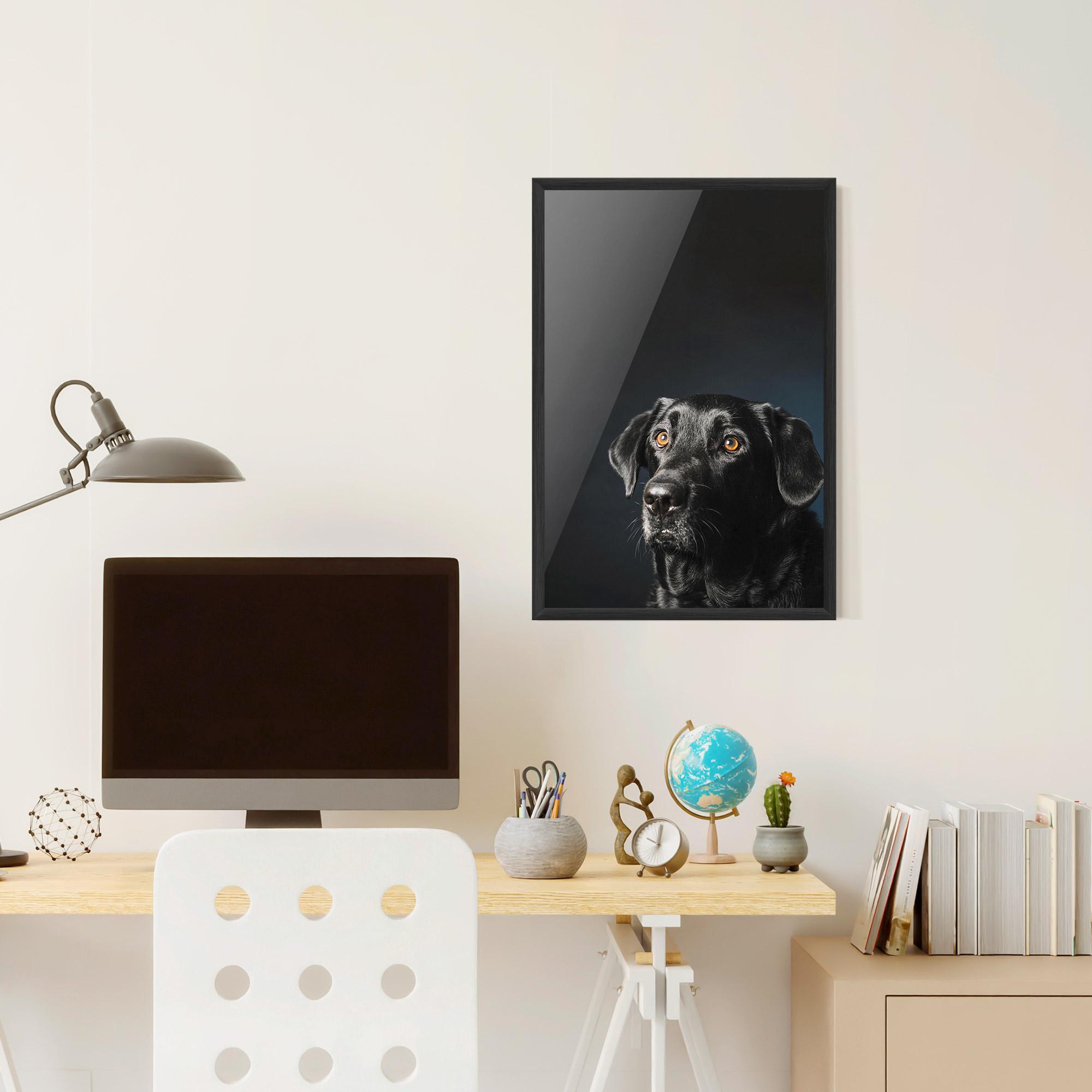 Keretezett Poszter Brown Eyes Dog mockup 6