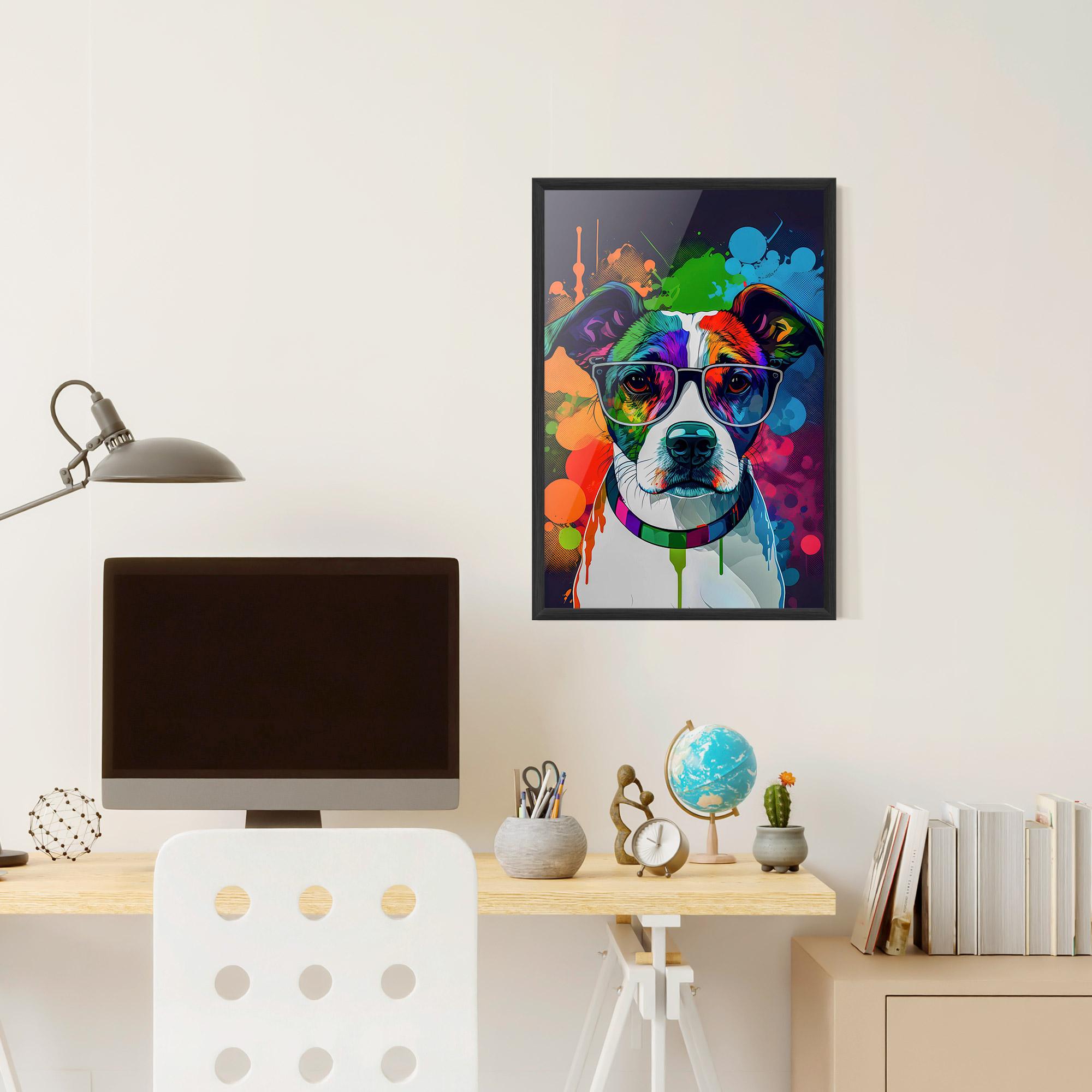 Keretezett Poszter Colorful Dog mockup 6