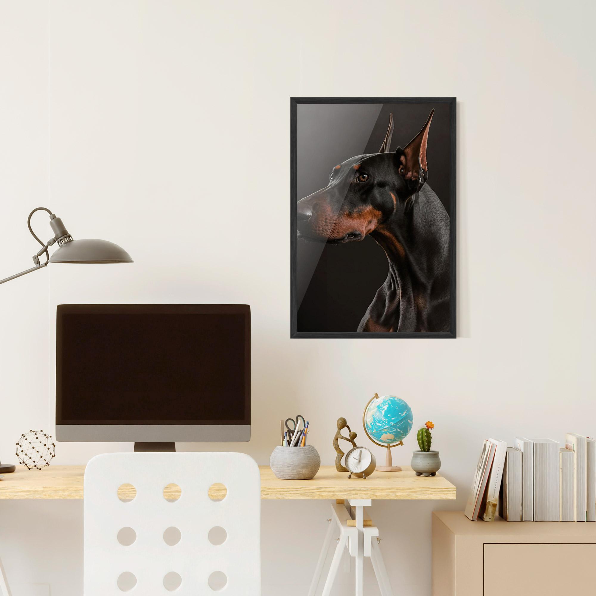 Keretezett Poszter Doberman Dog Portrait mockup 6