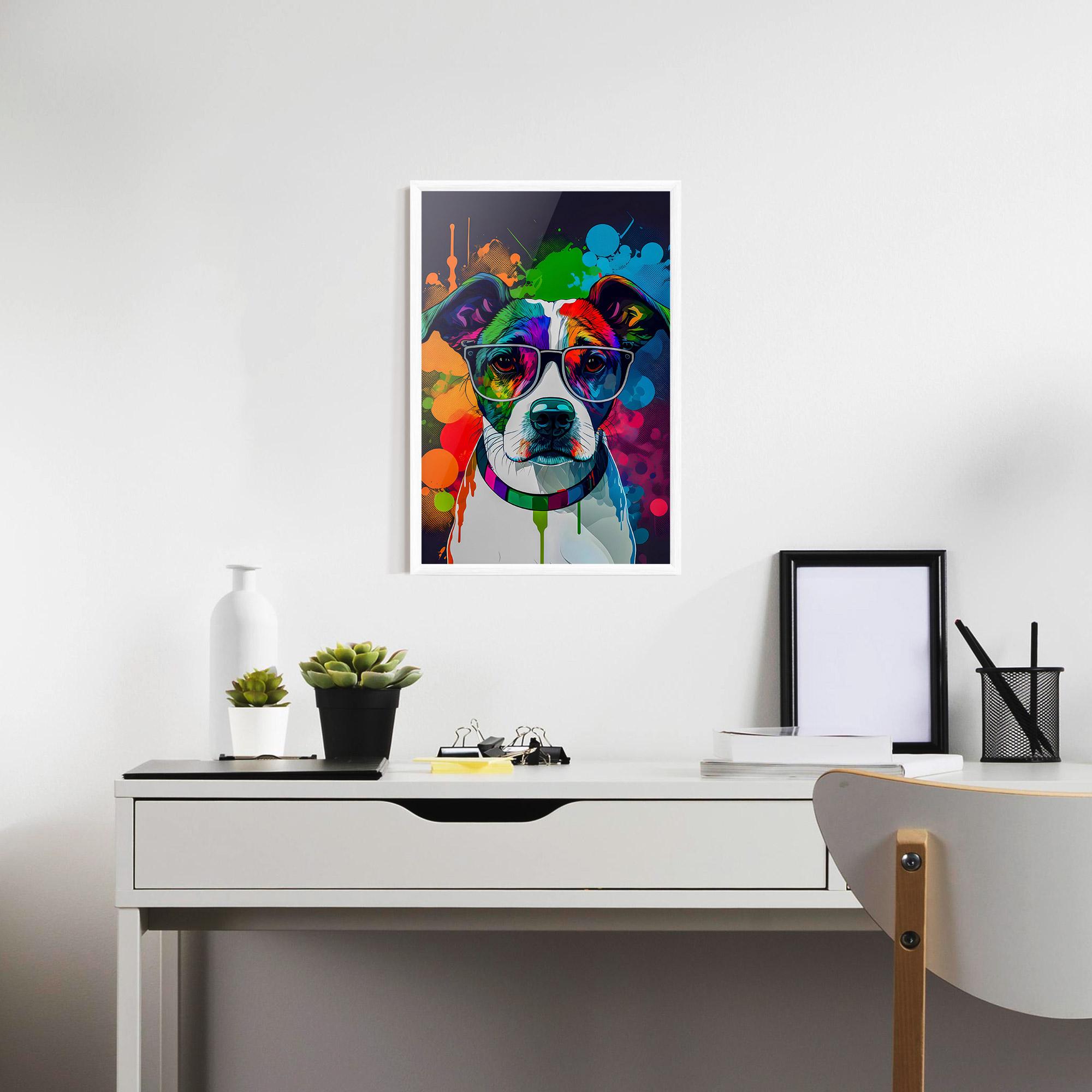 Keretezett Poszter Colorful Dog mockup 7