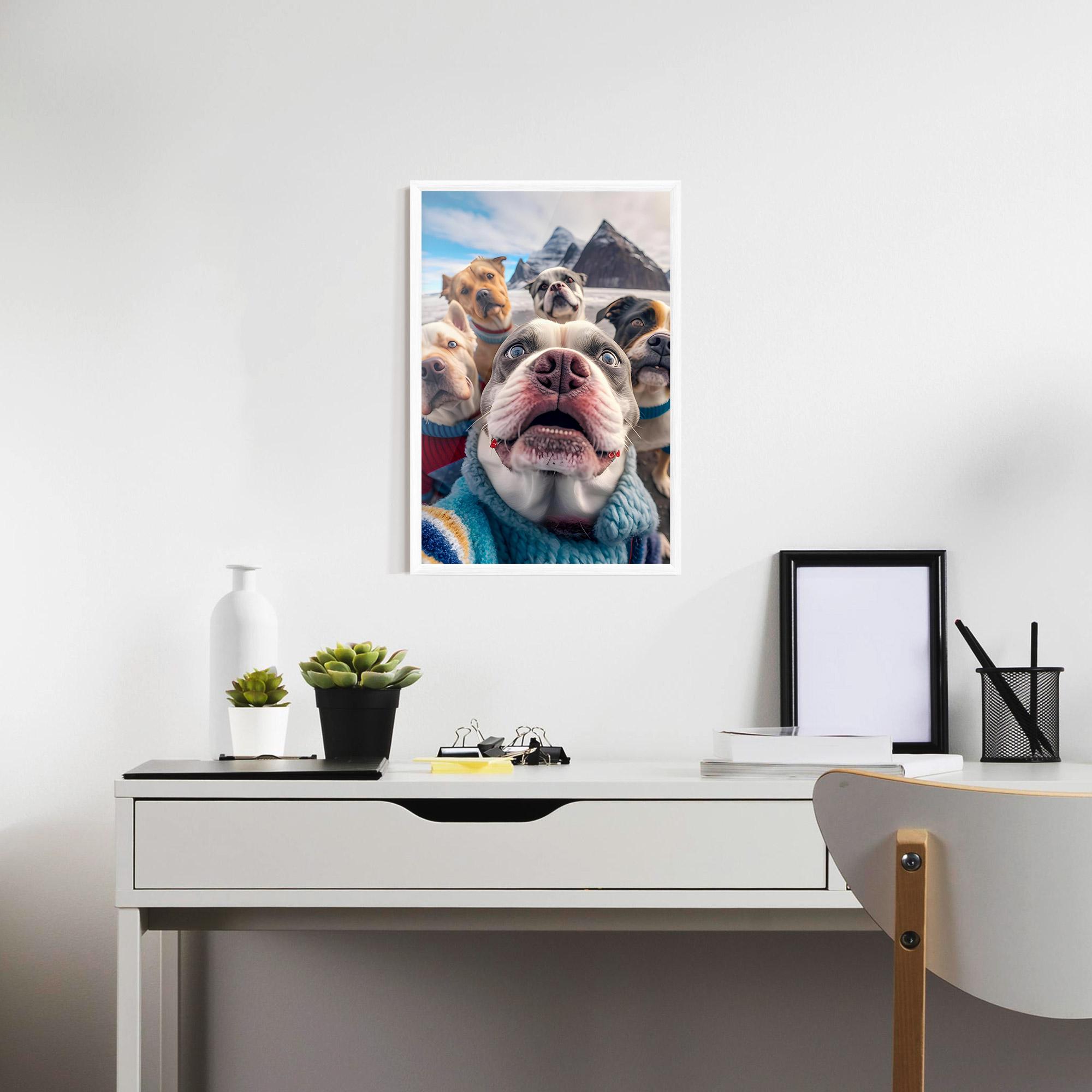 Keretezett Poszter Dogs Selfie Group mockup 7