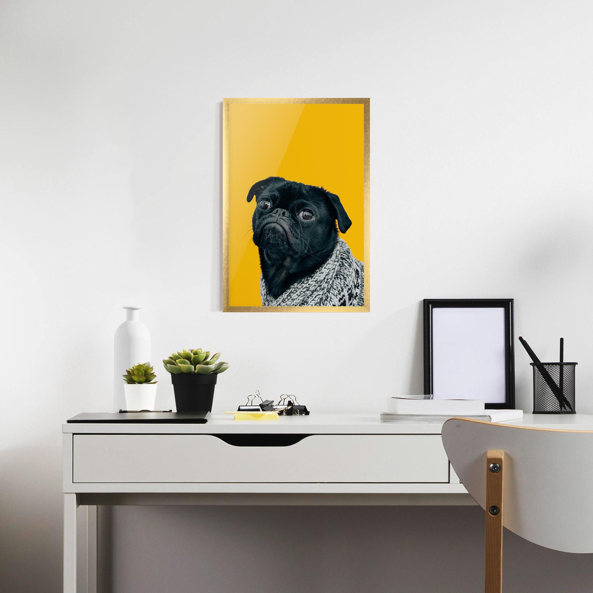 Keretezett Poszter Black Pug mockup 7