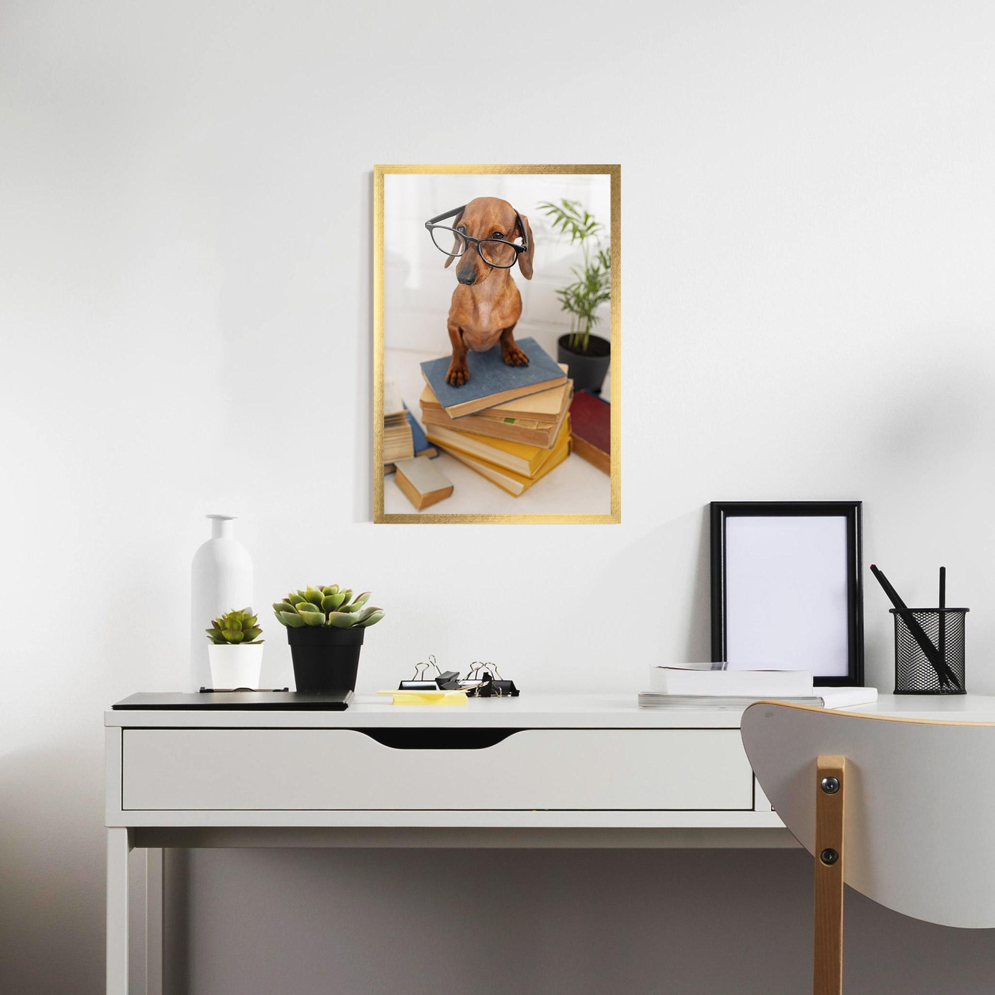 Keretezett Poszter Books Cute Dog mockup 7