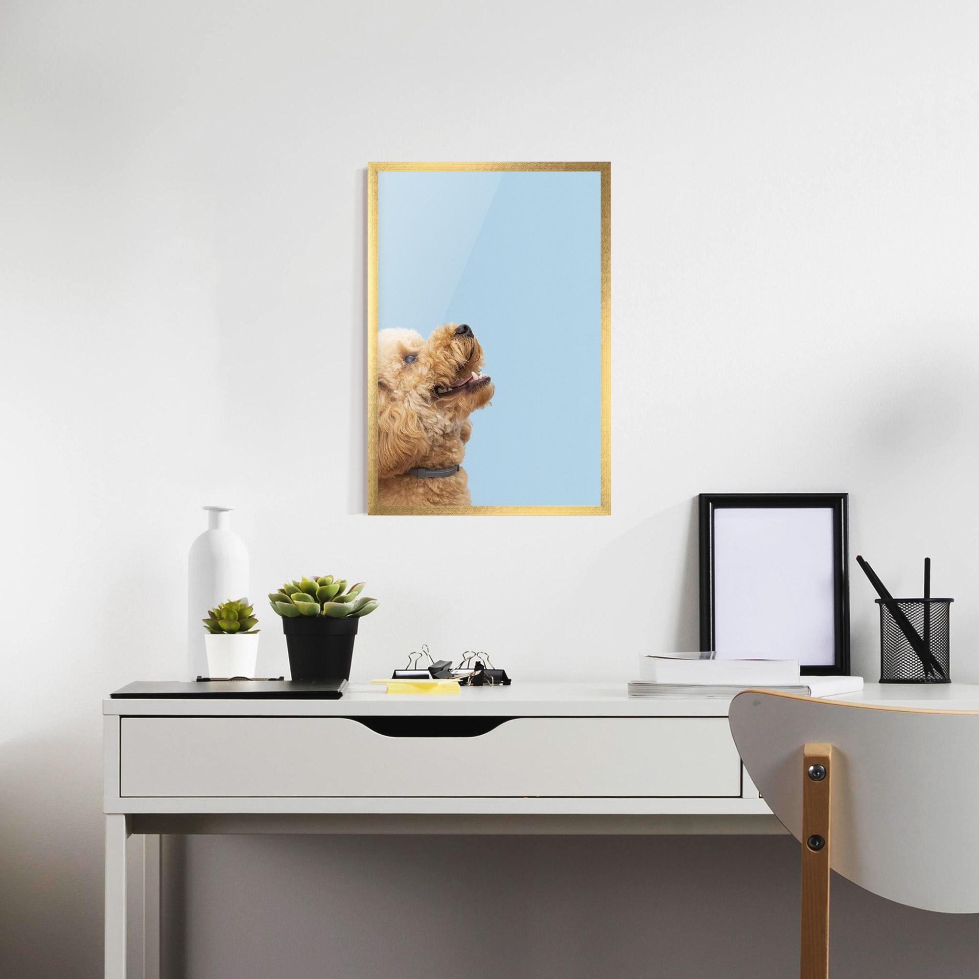 Keretezett Poszter Yellow Cute Dog mockup 7