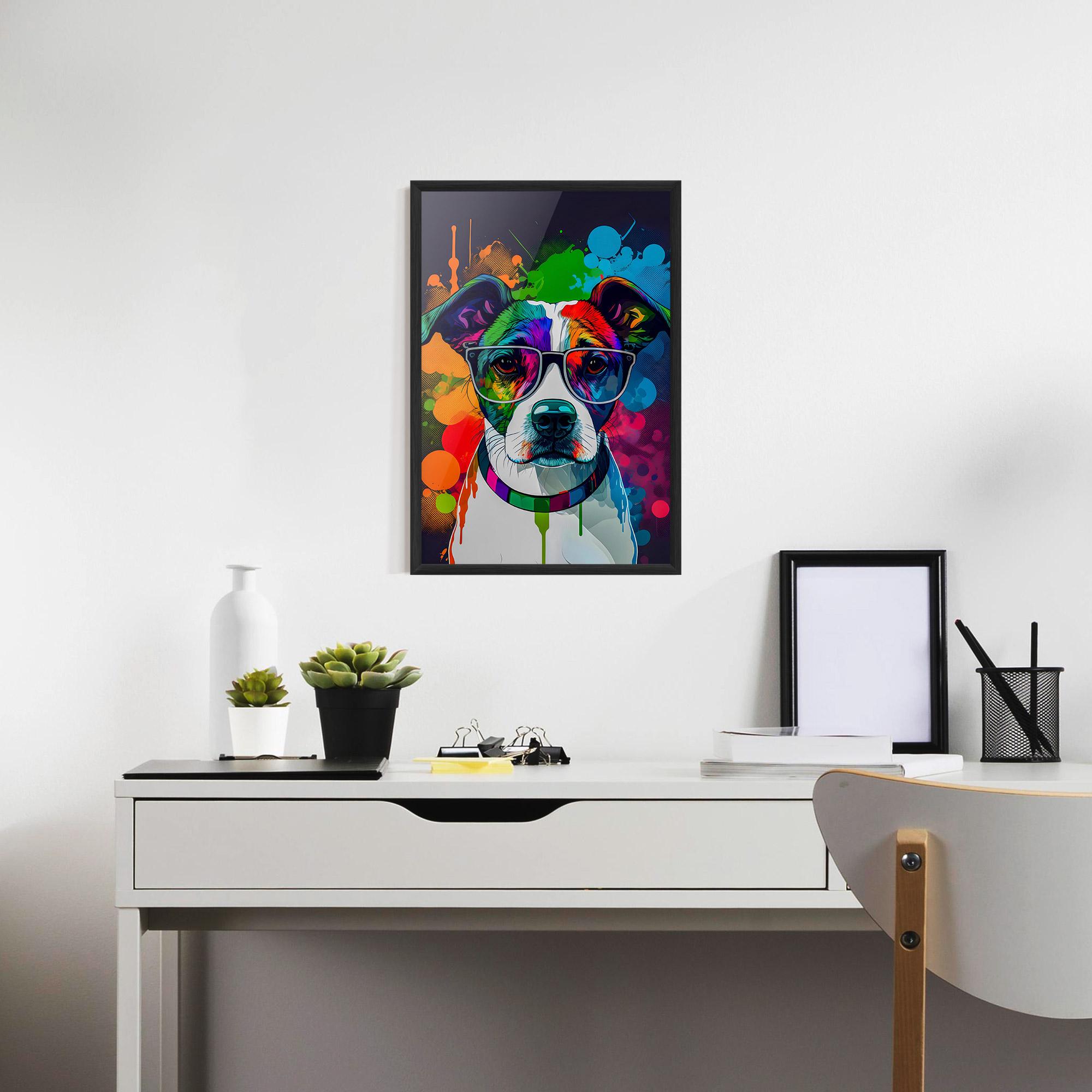 Keretezett Poszter Colorful Dog mockup 7