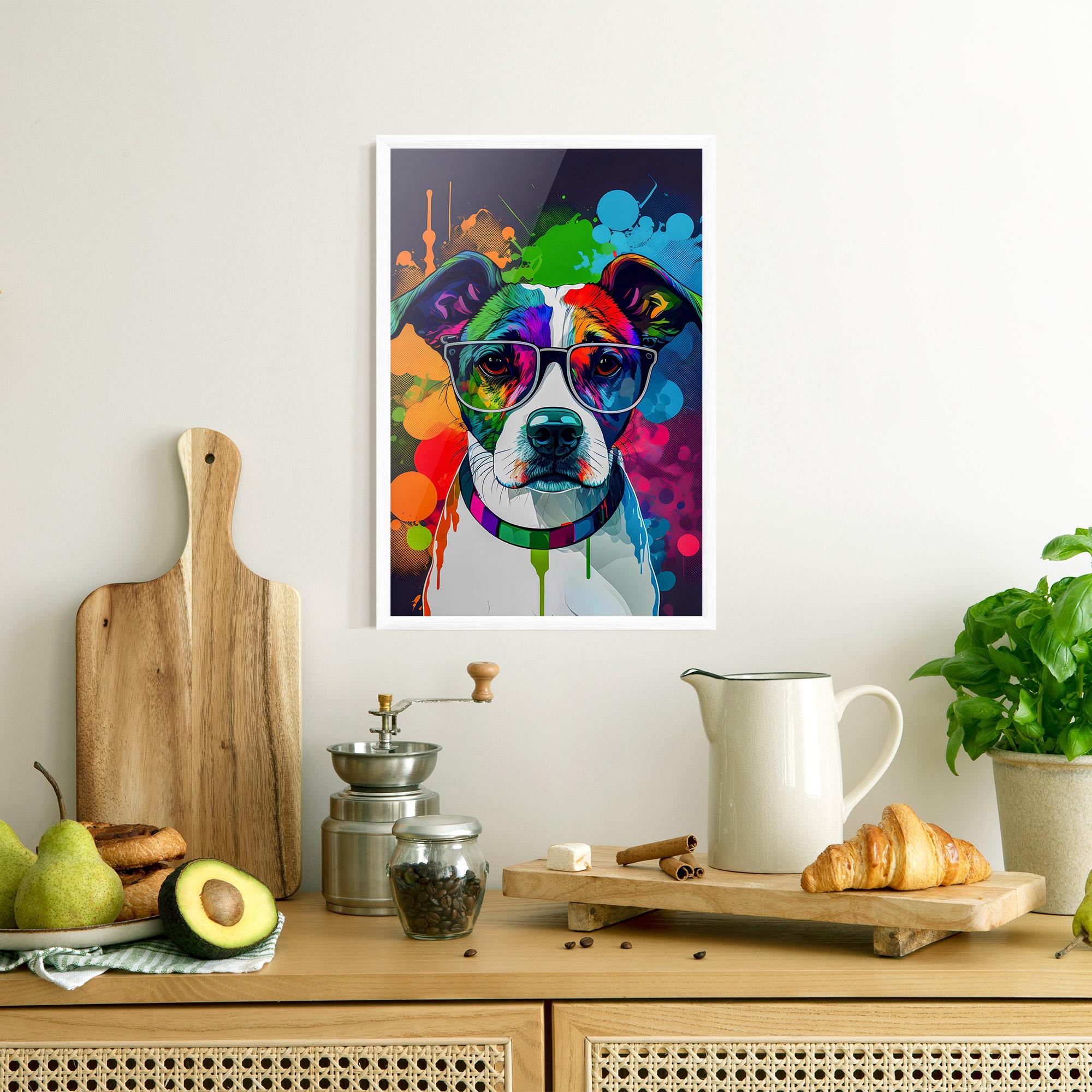 Keretezett Poszter Colorful Dog mockup 8