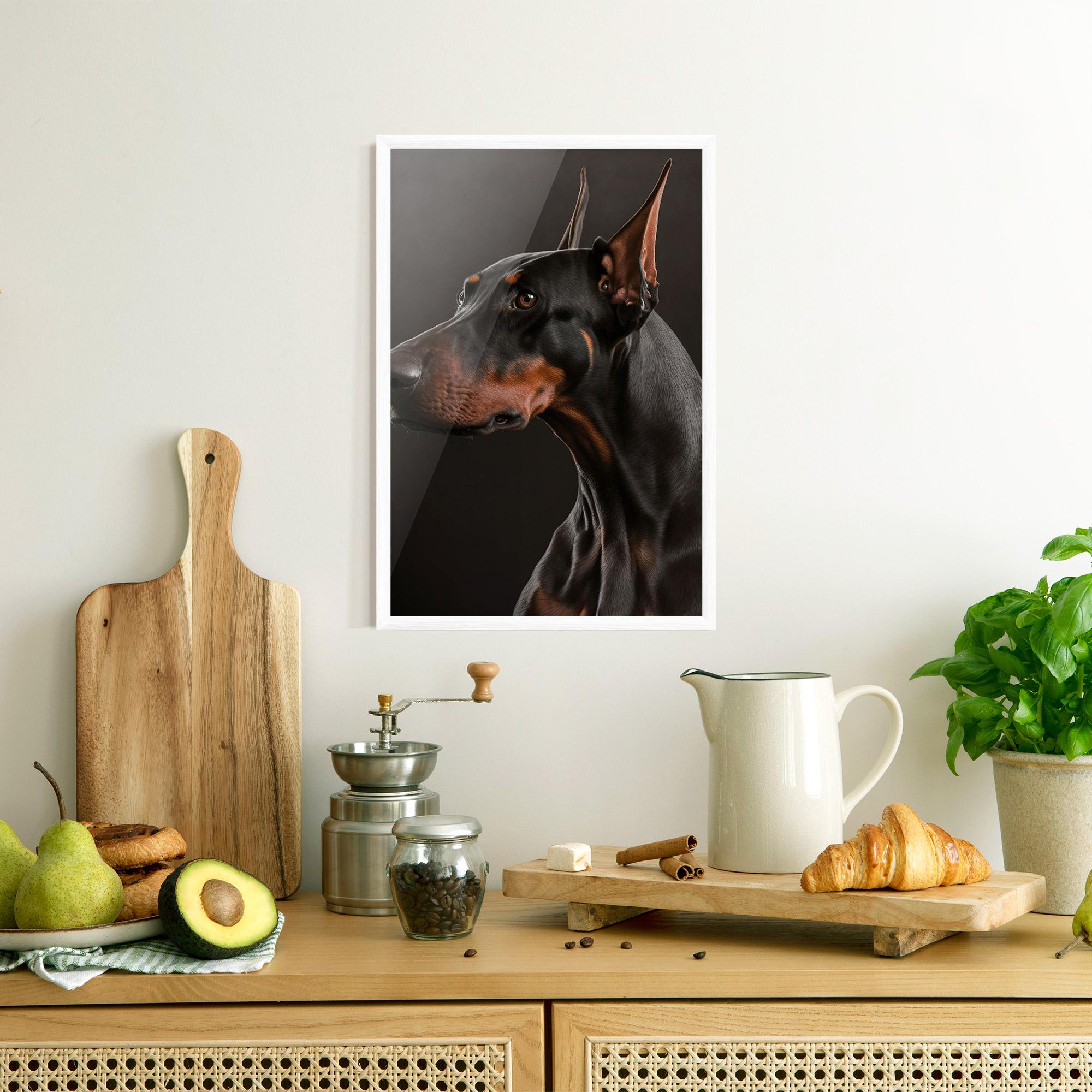 Keretezett Poszter Doberman Dog Portrait mockup 8
