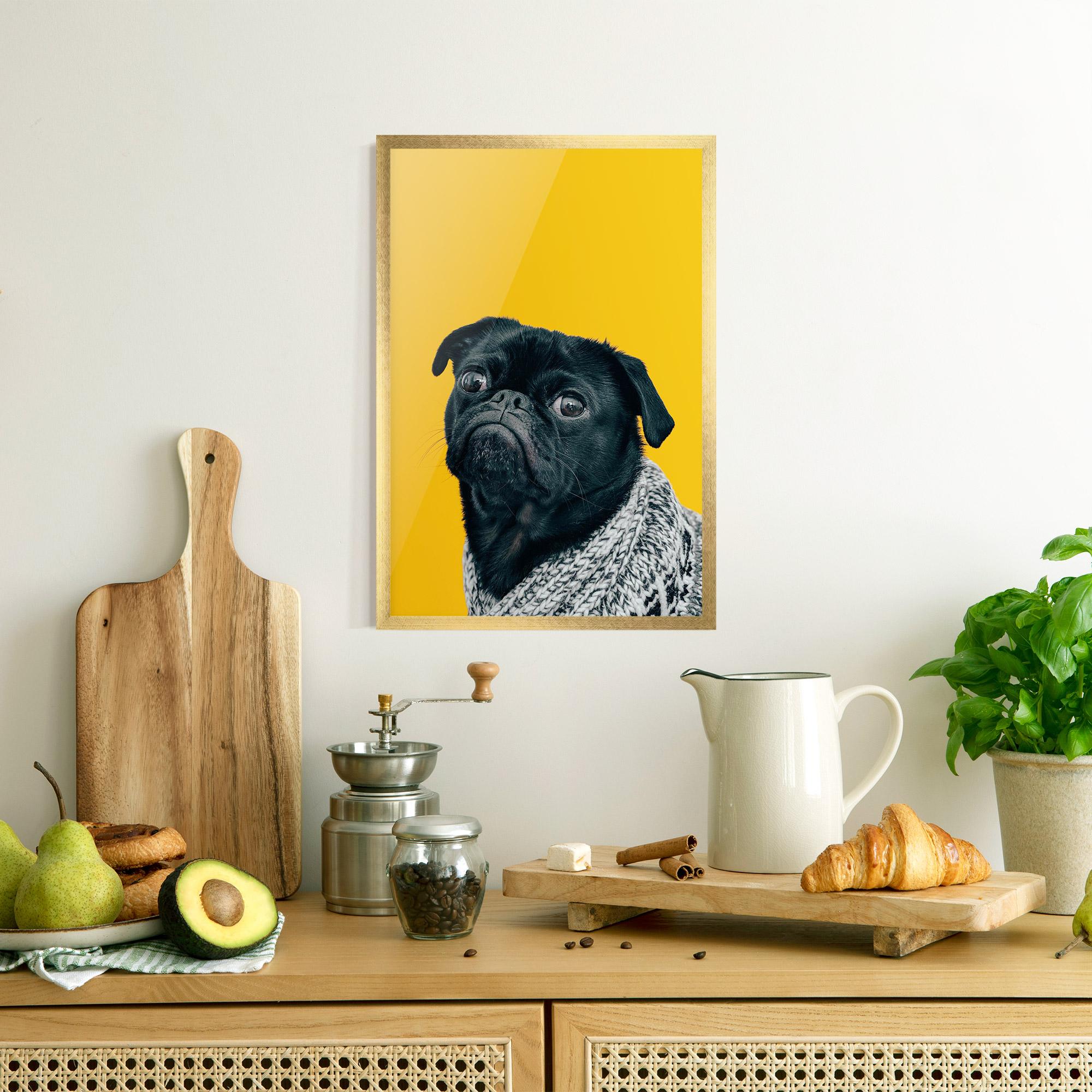 Keretezett Poszter Black Pug mockup 8