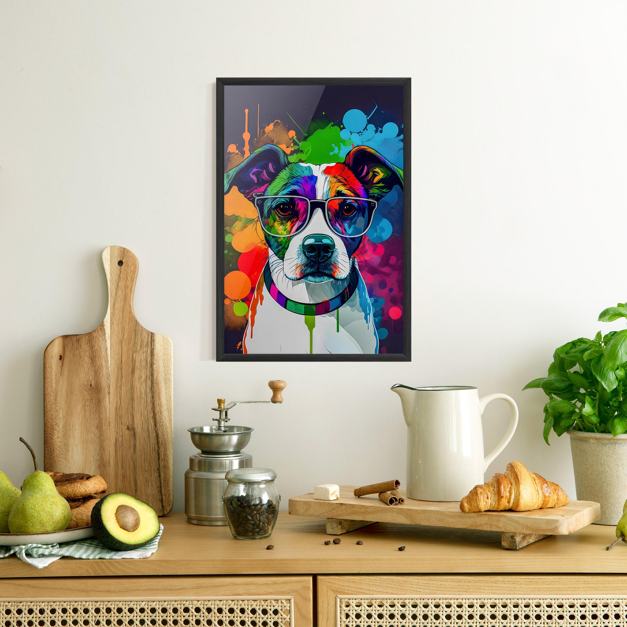 Keretezett Poszter Colorful Dog mockup 8