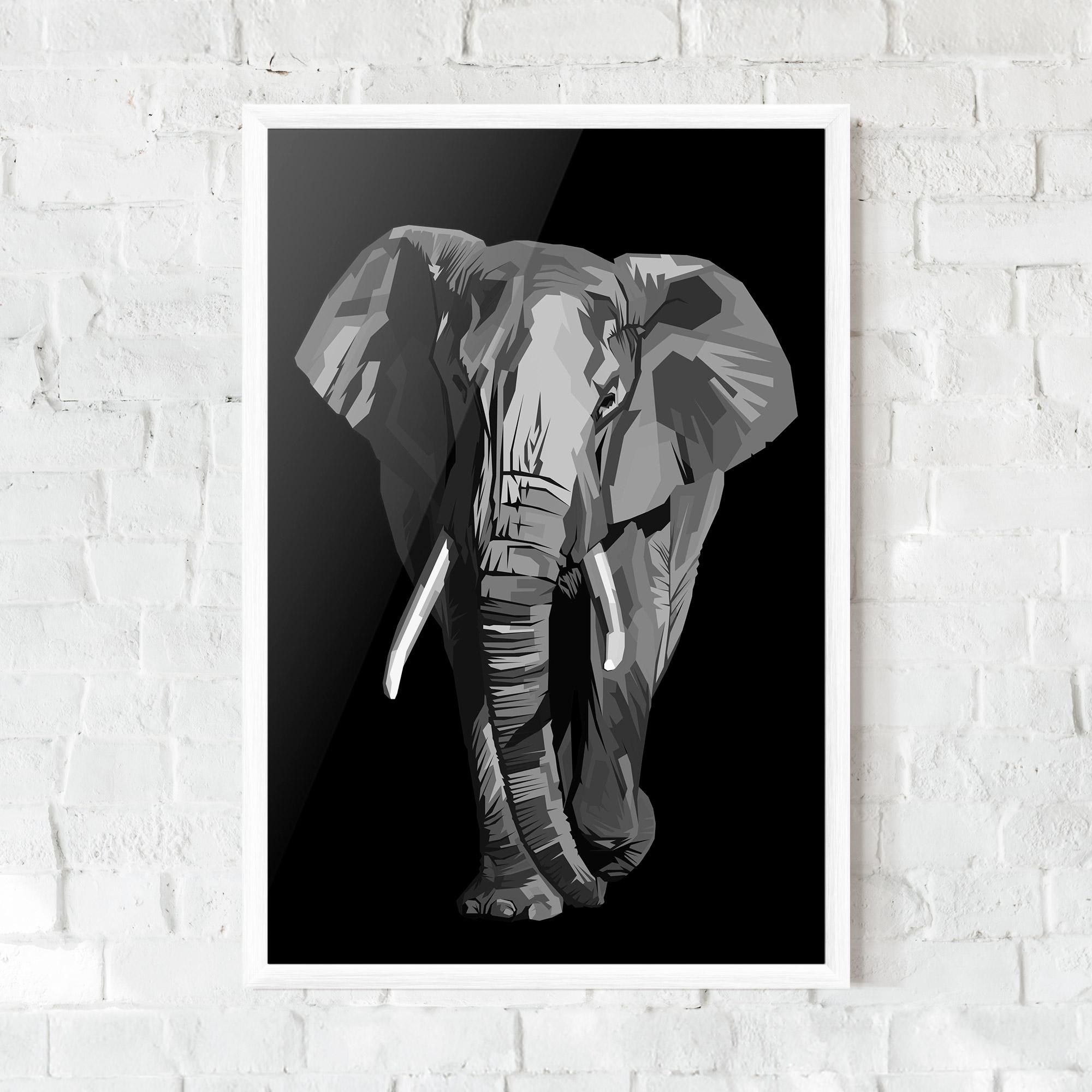 Keretezett Poszter Beautiful Grey Elephant mockup 0