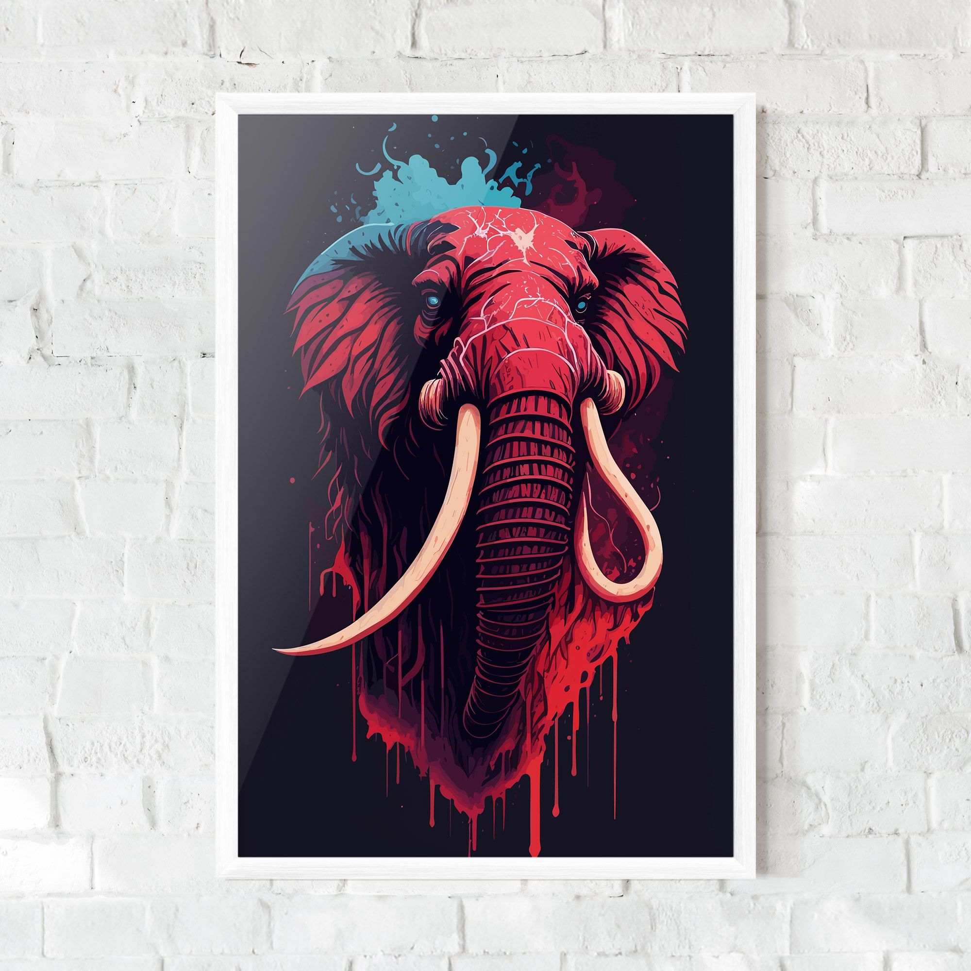 Blue Red Elephant mockup 0