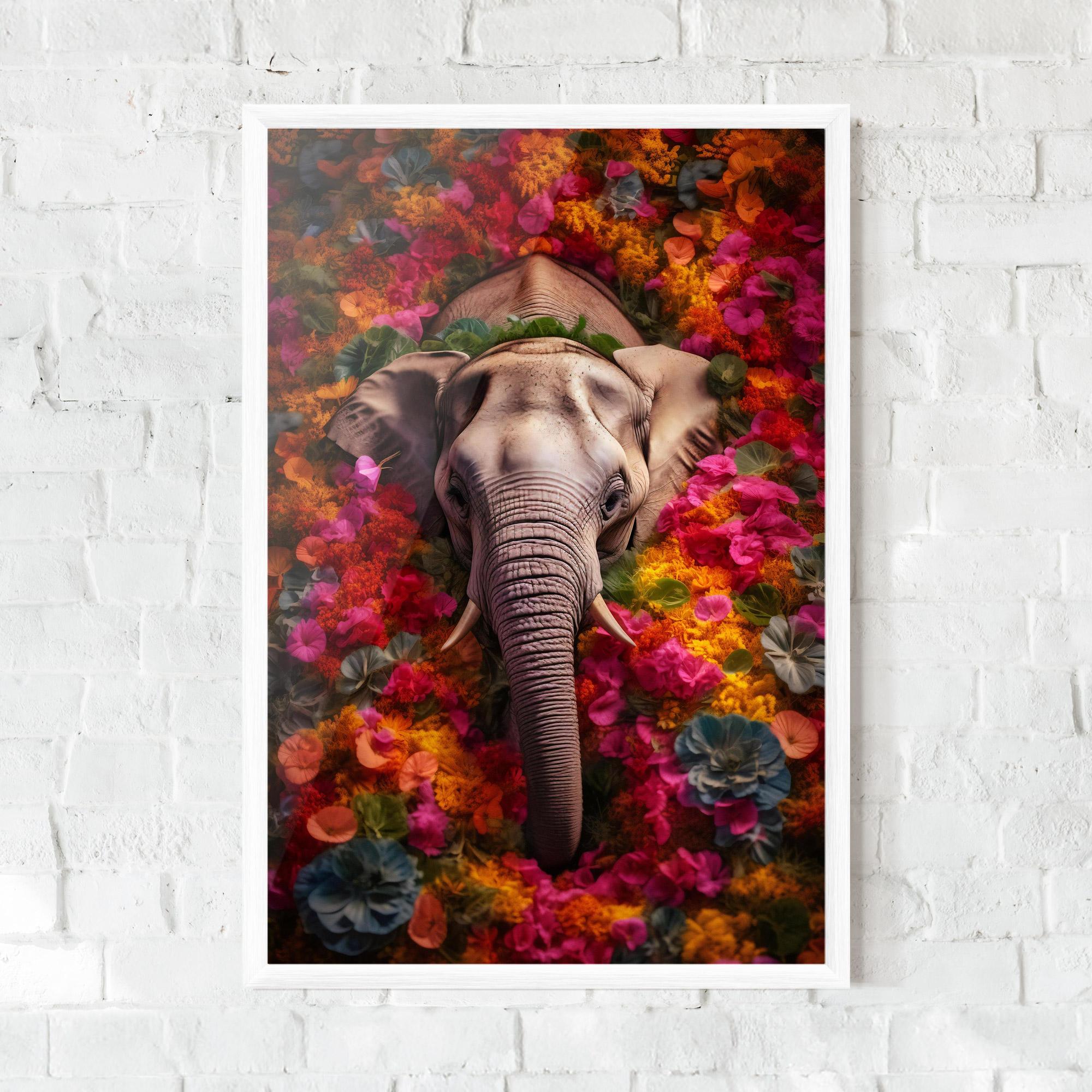 Keretezett Poszter Flower Elephant mockup 0