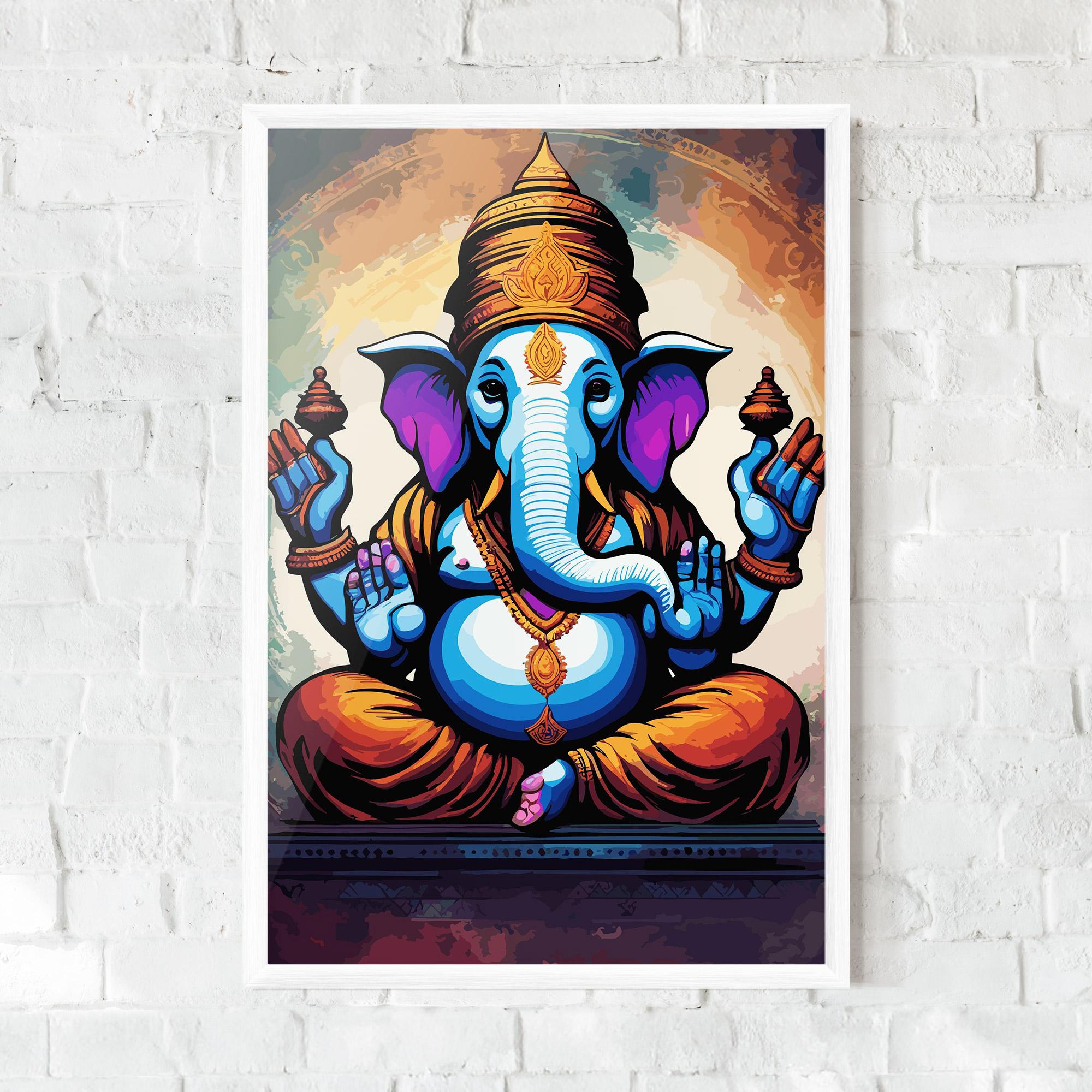 Keretezett Poszter Ganesh Colorful mockup 0