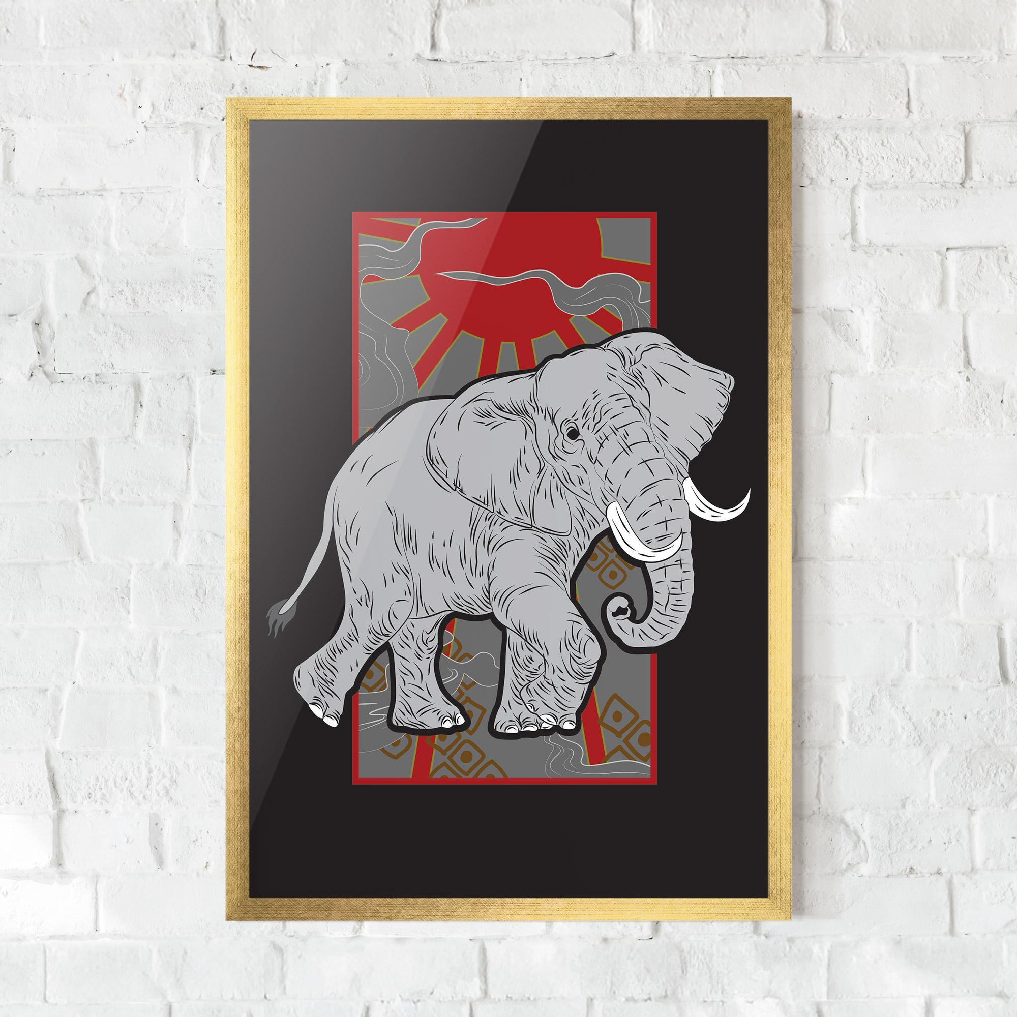 Keretezett Poszter Asian Elephant mockup 0