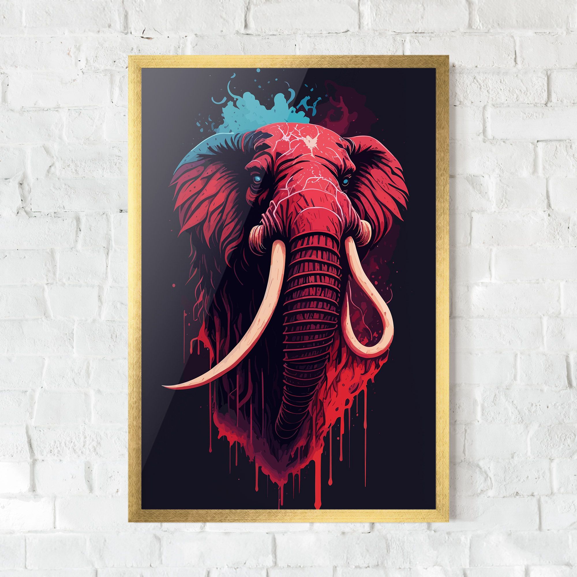 Blue Red Elephant mockup 0