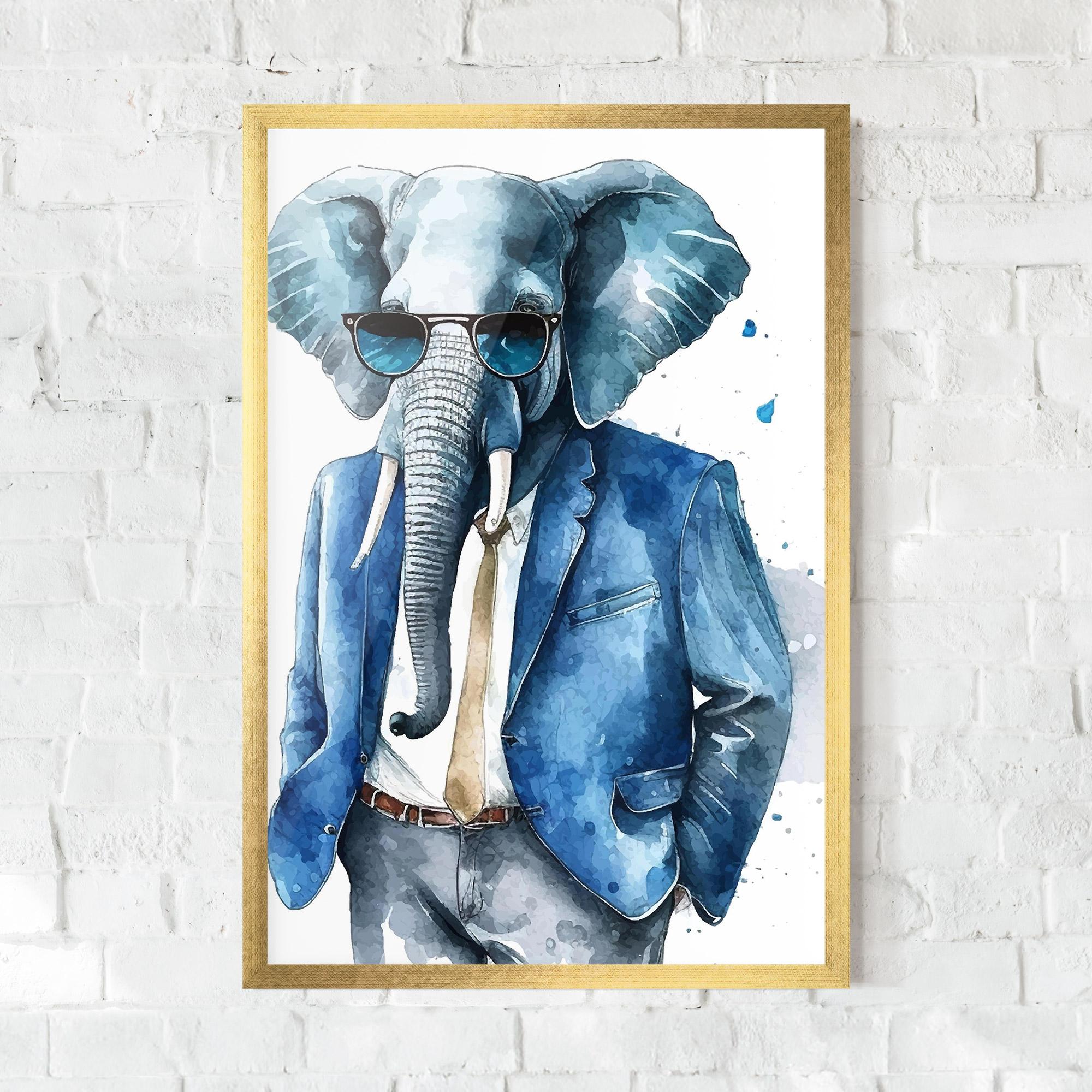 Keretezett Poszter Bussiness Elephant mockup 0