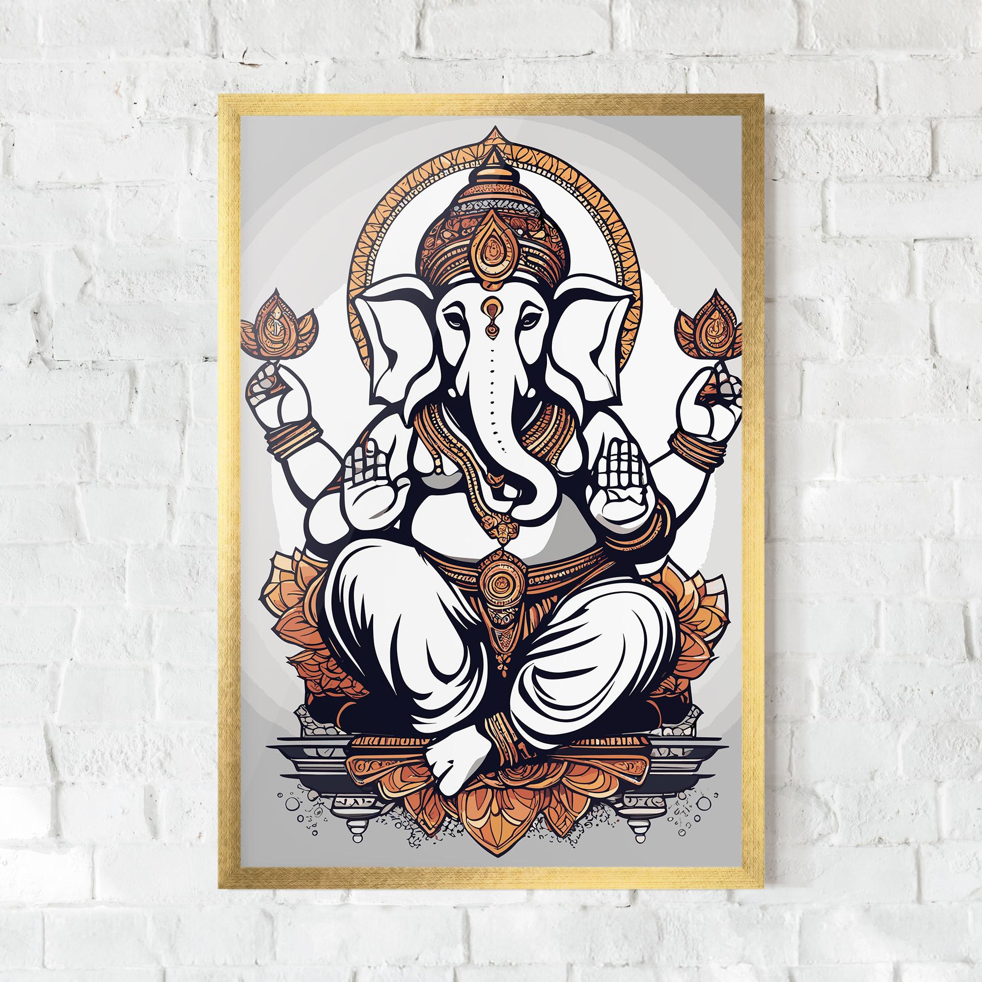 Keretezett Poszter Chaturthi Grey mockup 0