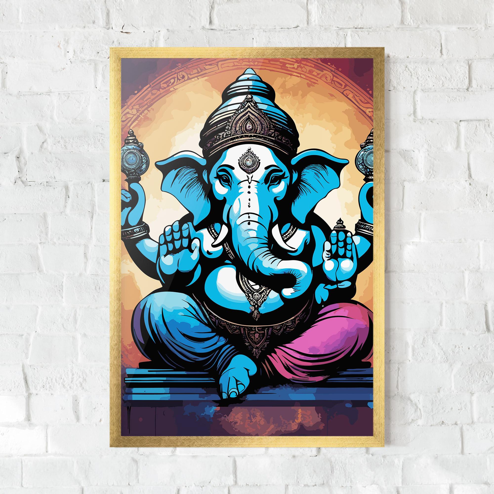 Keretezett Poszter Colorful Chaturthi mockup 0