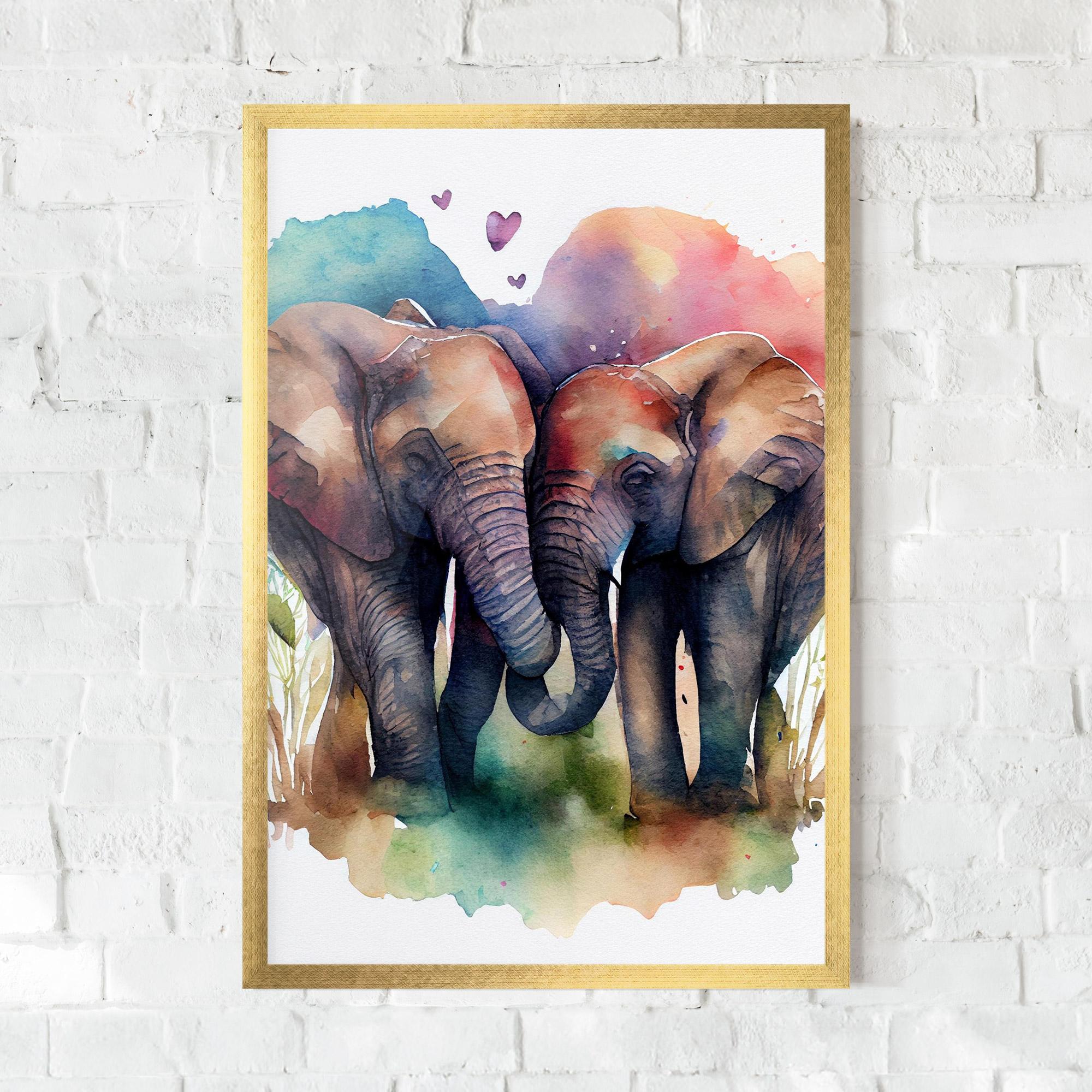 Keretezett Poszter Watercolor Love mockup 0