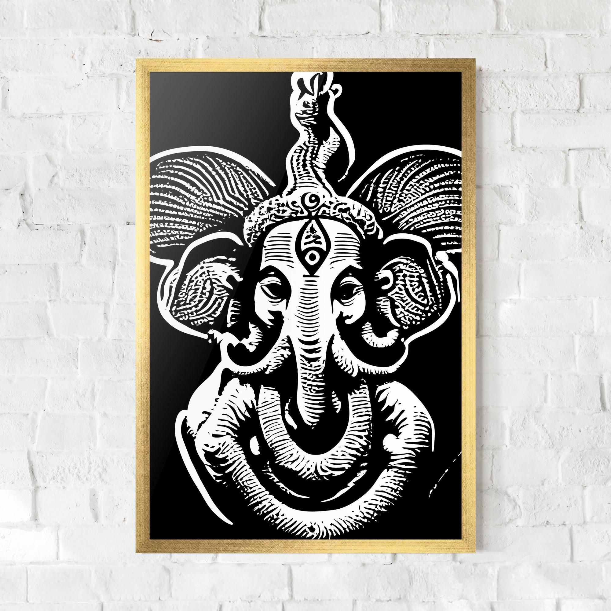 Keretezett Poszter White Head Elephant mockup 0