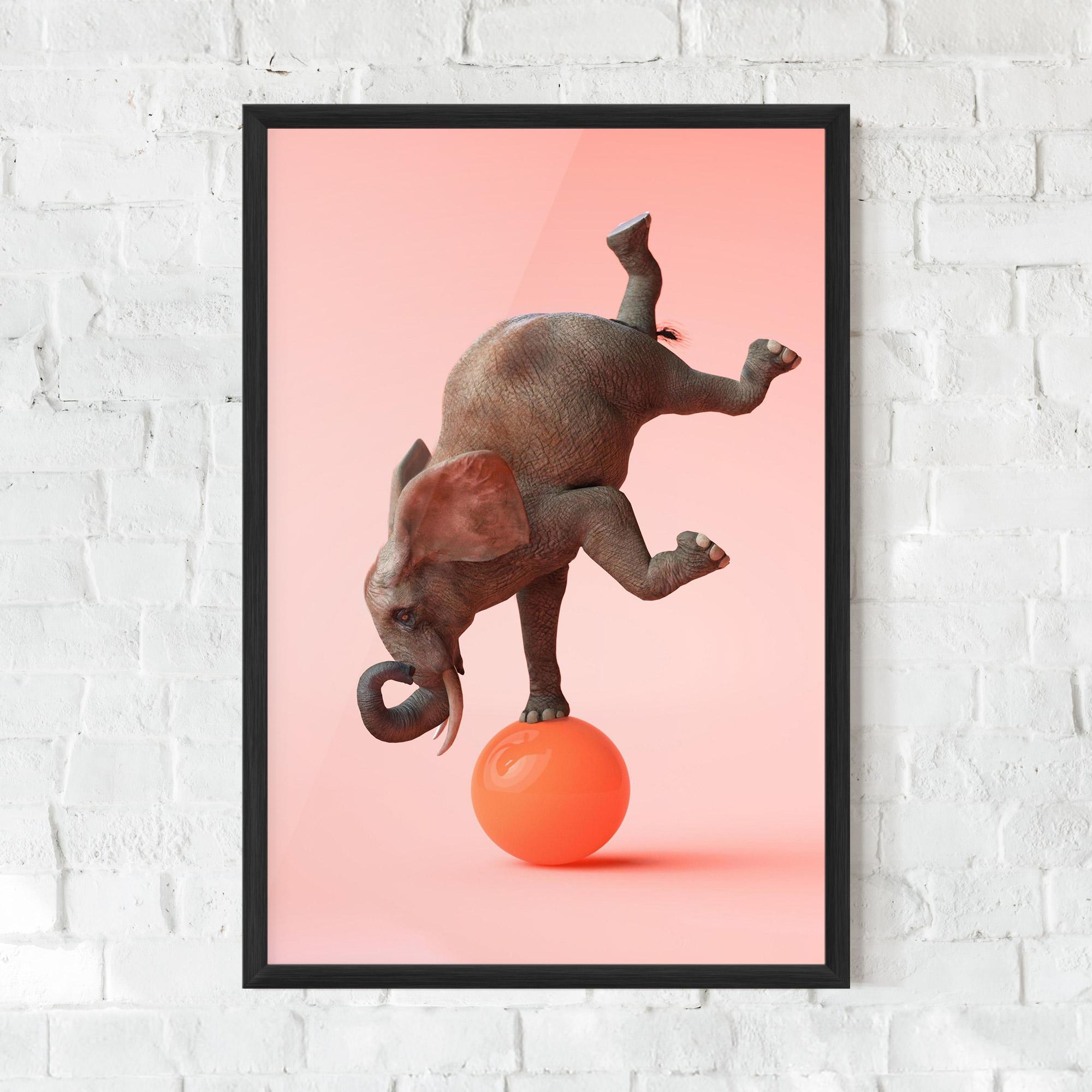Keretezett Poszter Ball Elephant mockup 0