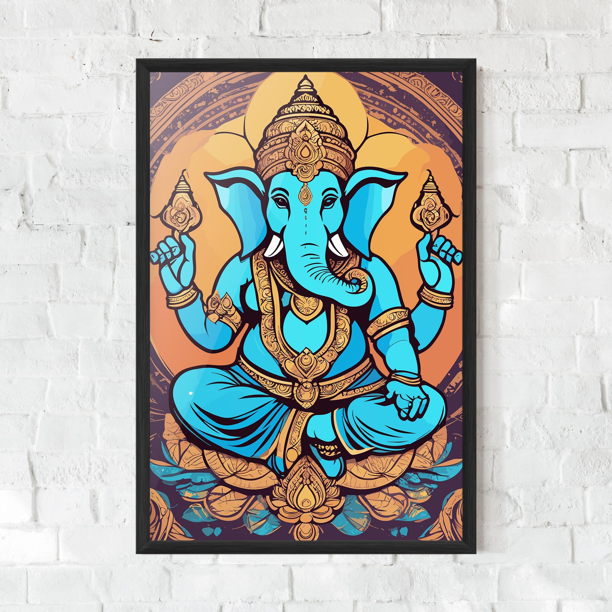 Keretezett Poszter Blue Elephant mockup 0