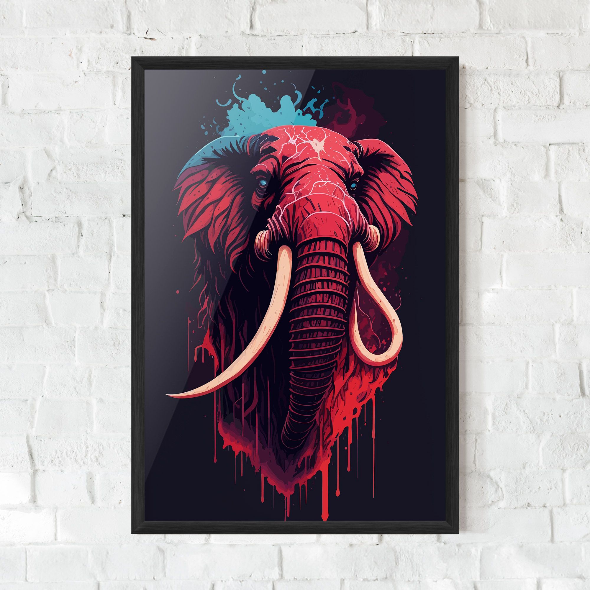 Blue Red Elephant mockup 0