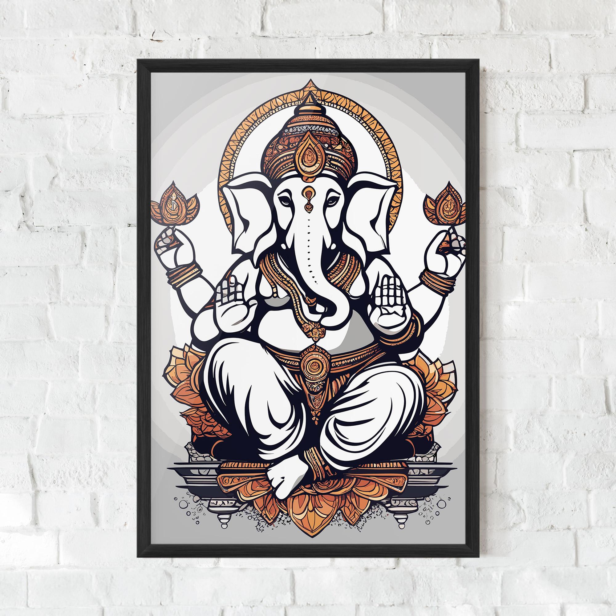 Keretezett Poszter Chaturthi Grey mockup 0
