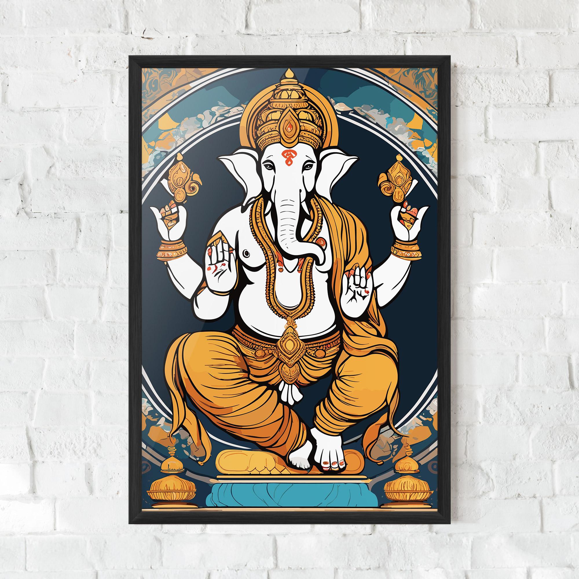 Keretezett Poszter Gold Ganpati mockup 0
