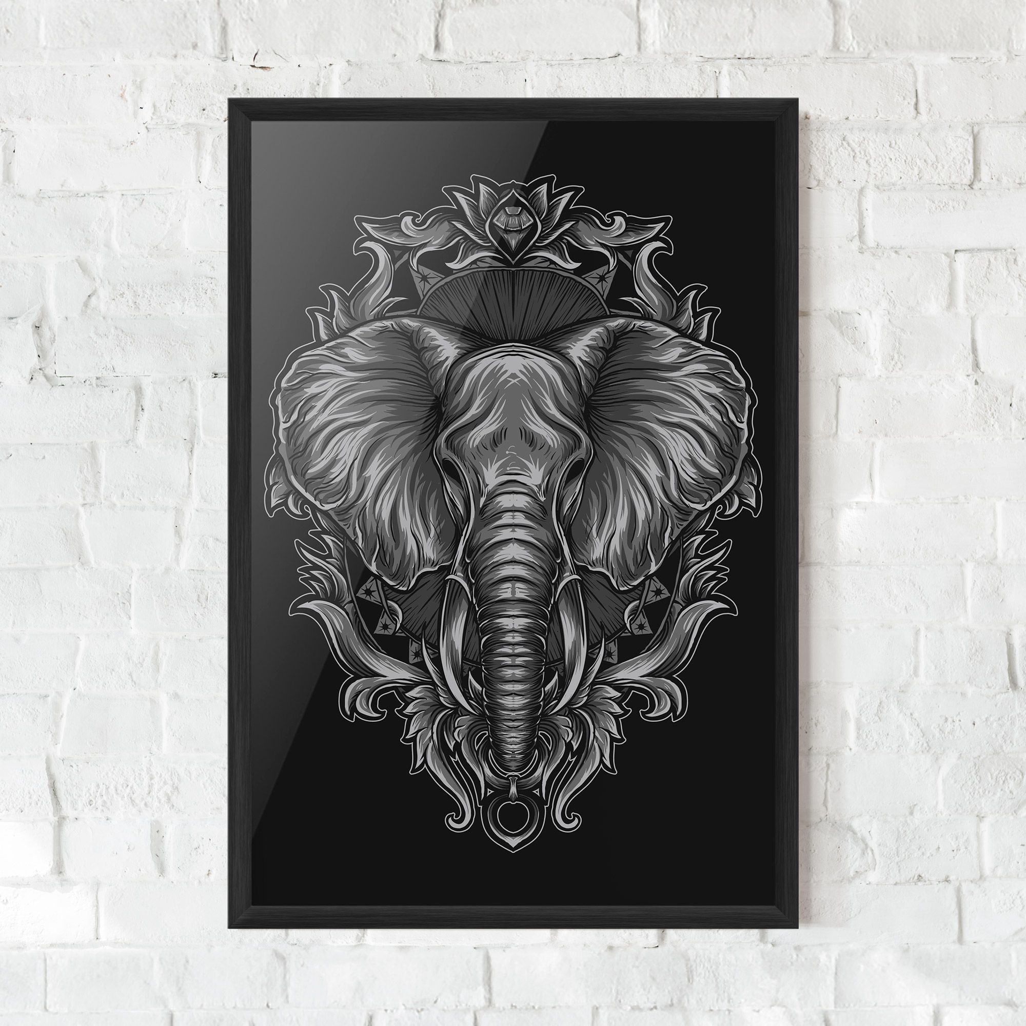 Grey Elephant Head mockup 0