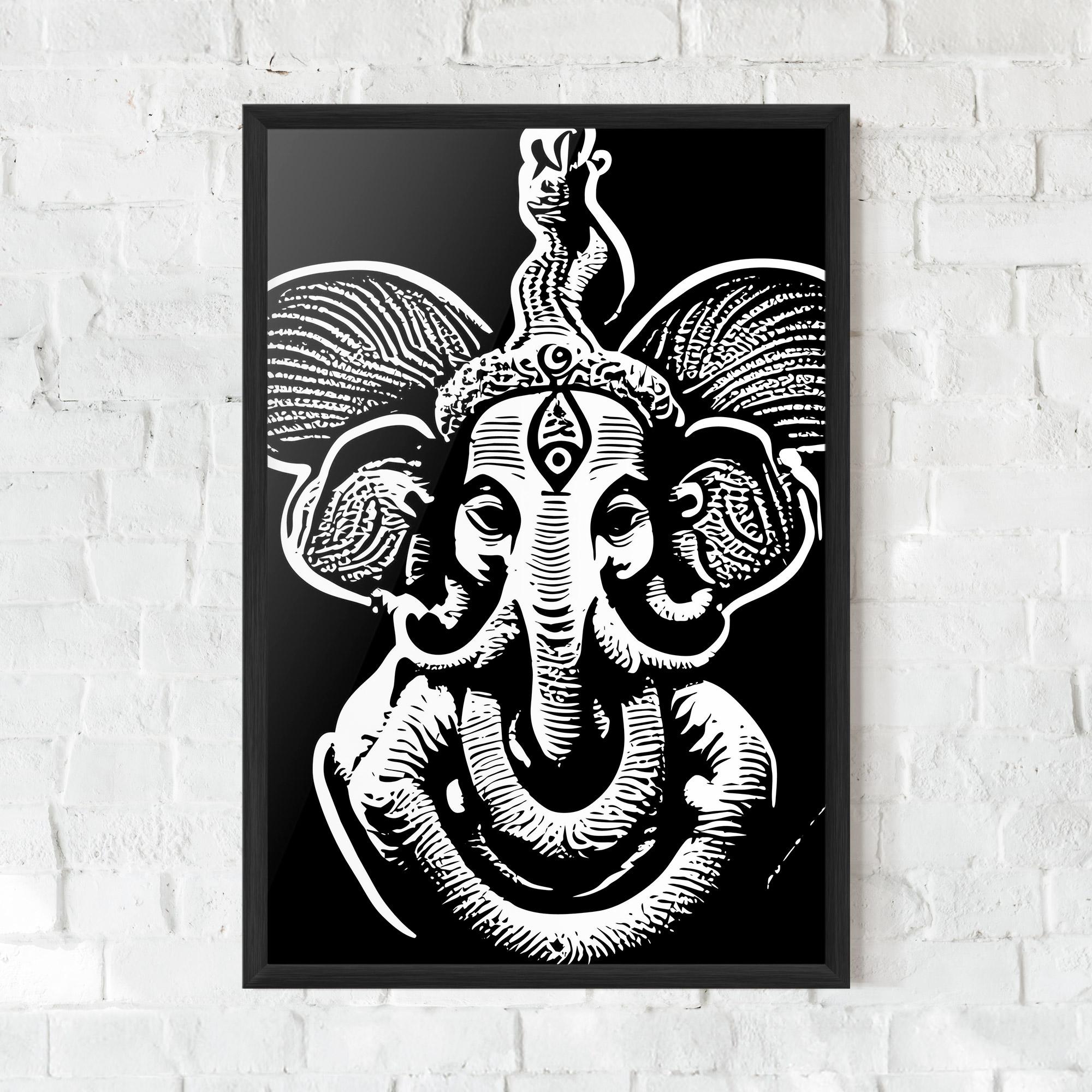 Keretezett Poszter White Head Elephant mockup 0