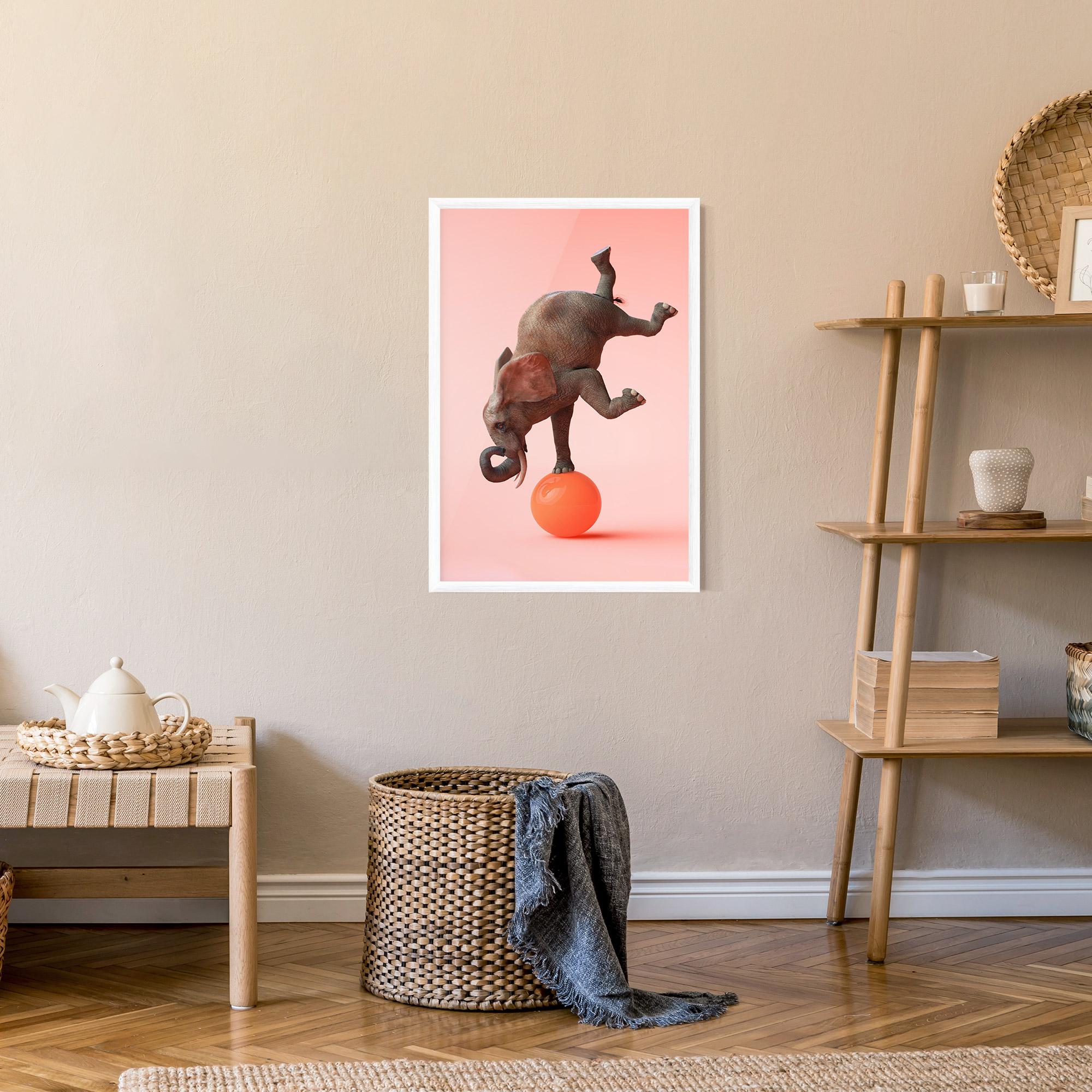 Keretezett Poszter Ball Elephant mockup 9