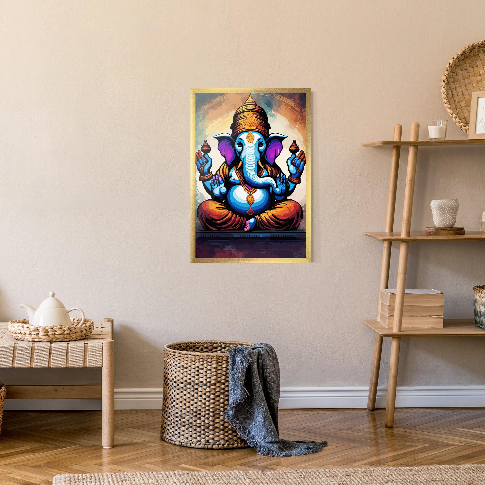 Keretezett Poszter Ganesh Colorful mockup 9