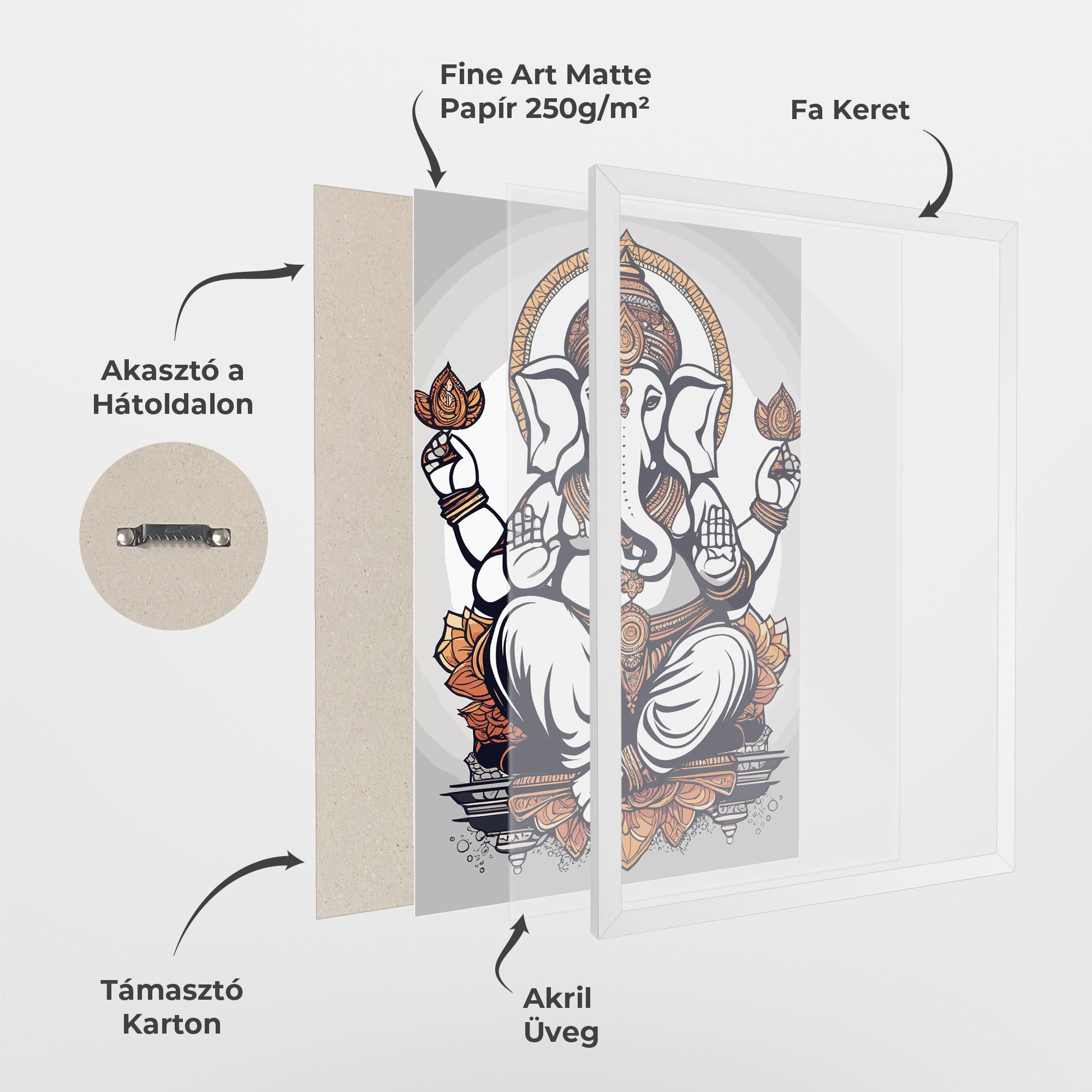 Keretezett Poszter Chaturthi Grey mockup 1