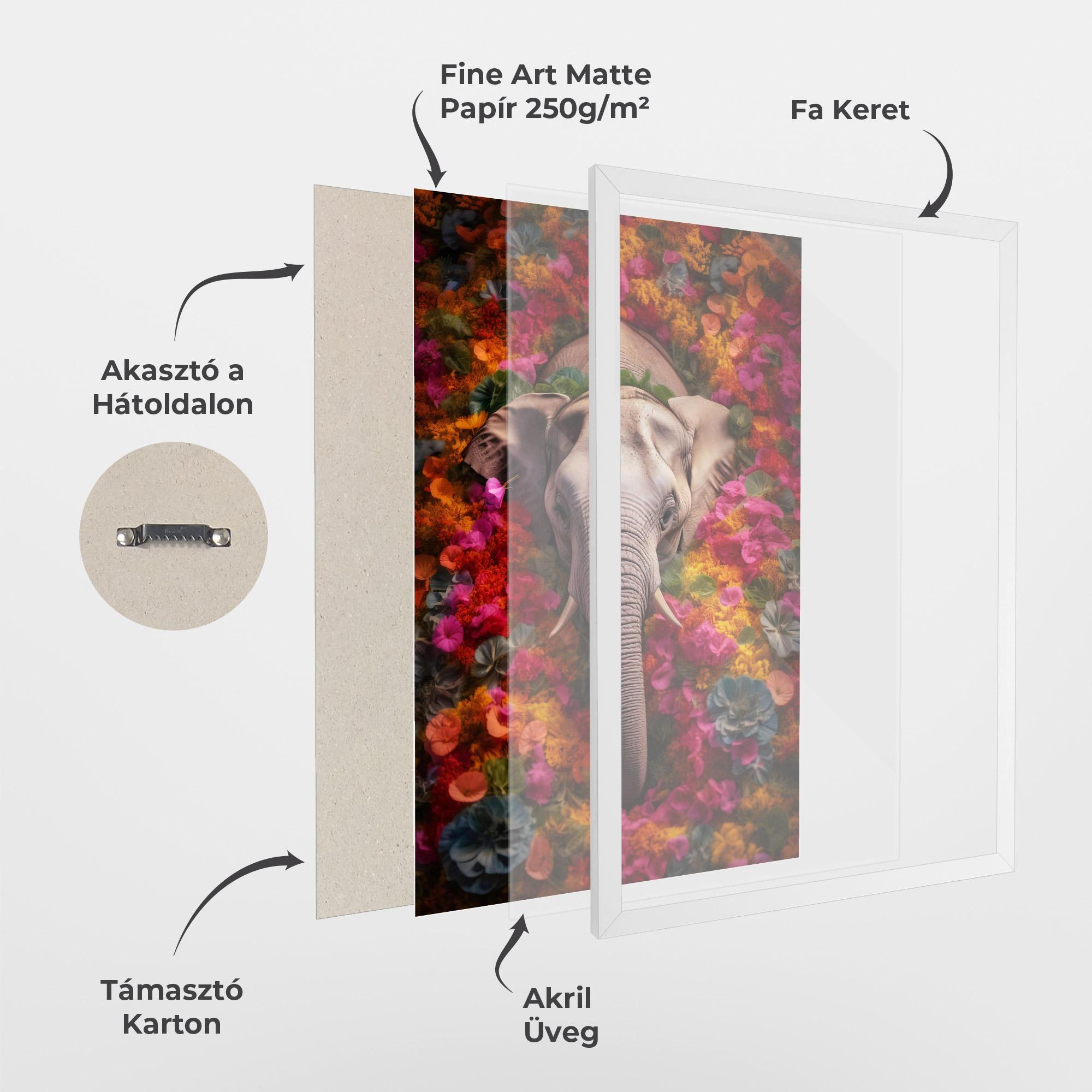 Keretezett Poszter Flower Elephant mockup 1