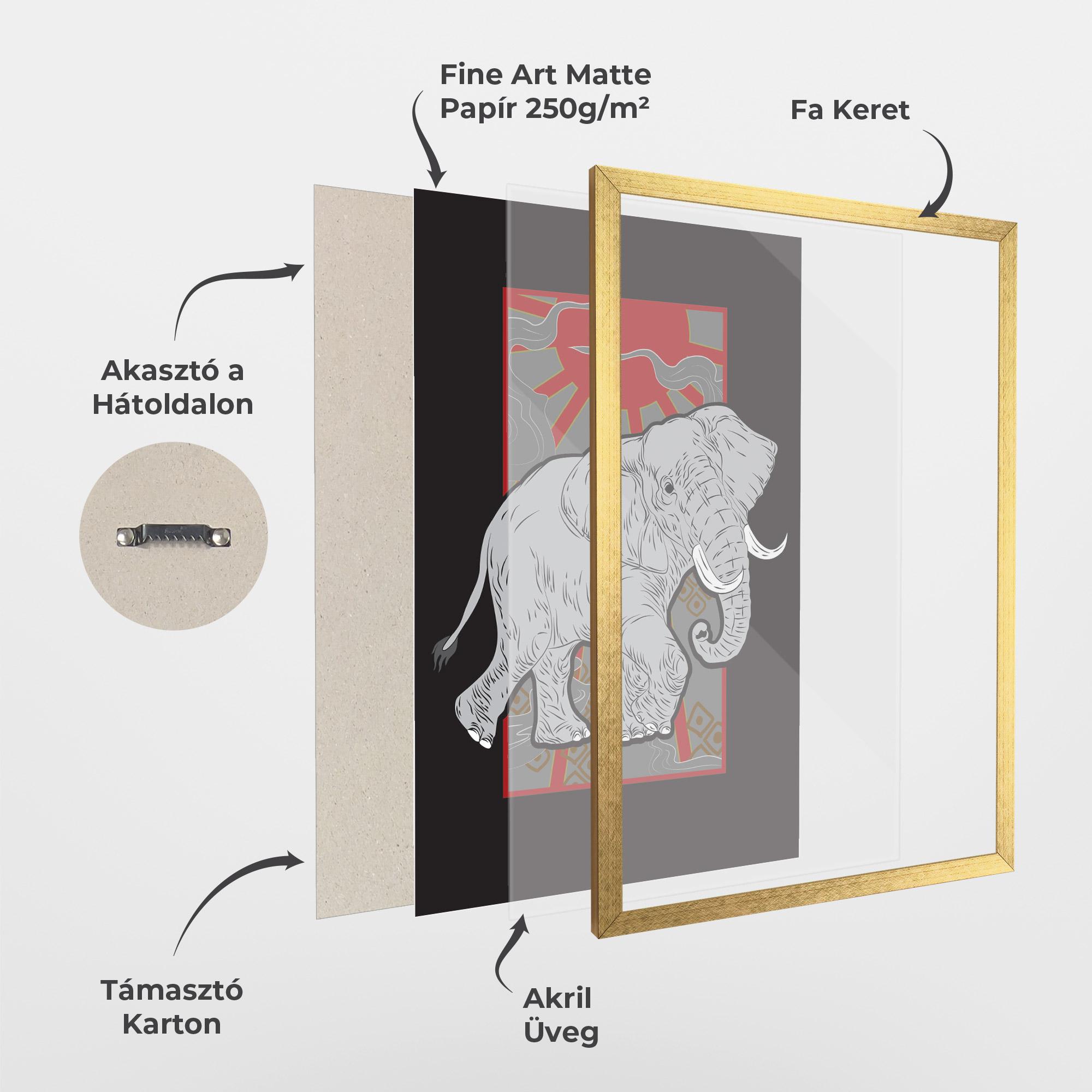 Keretezett Poszter Asian Elephant mockup 1